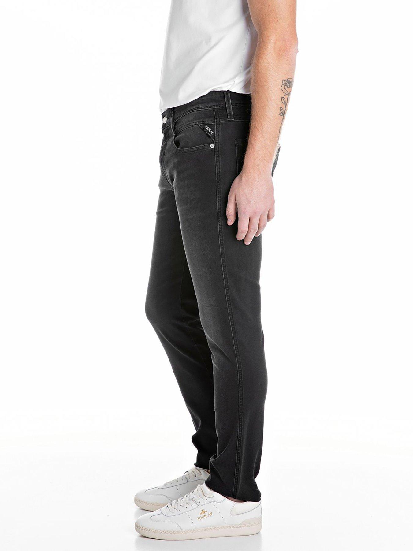 Image 3 of 3 of Replay Anbass C-Stretch Slim Fit Jeans- Dark Grey