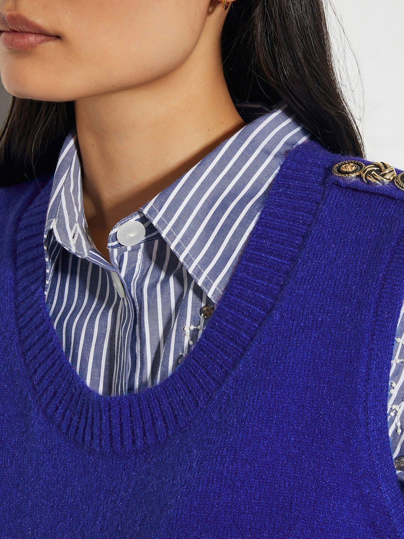  image of monsoon-nora-knit-tabbard-blue