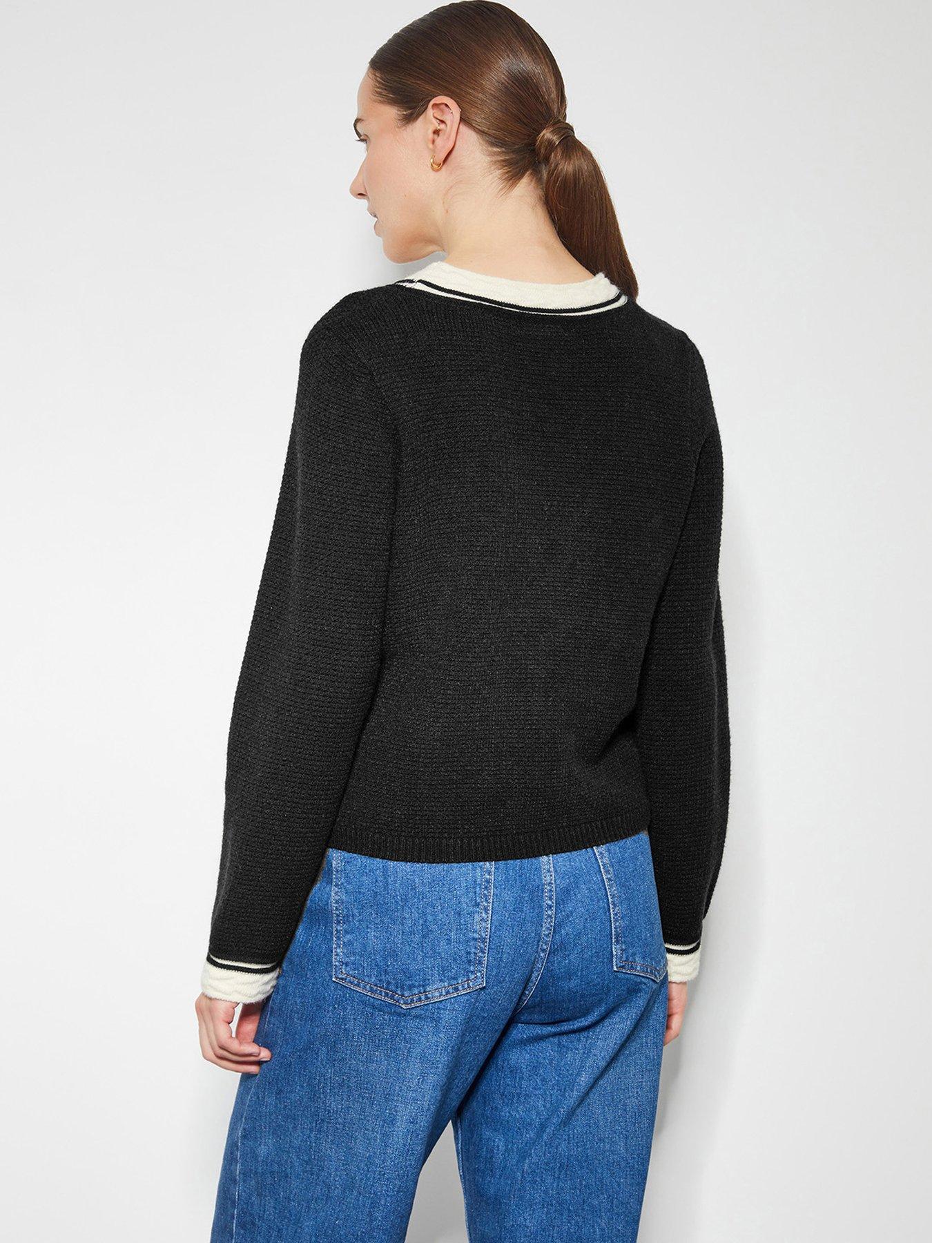  image of monsoon-pia-pocket-cardigan-black