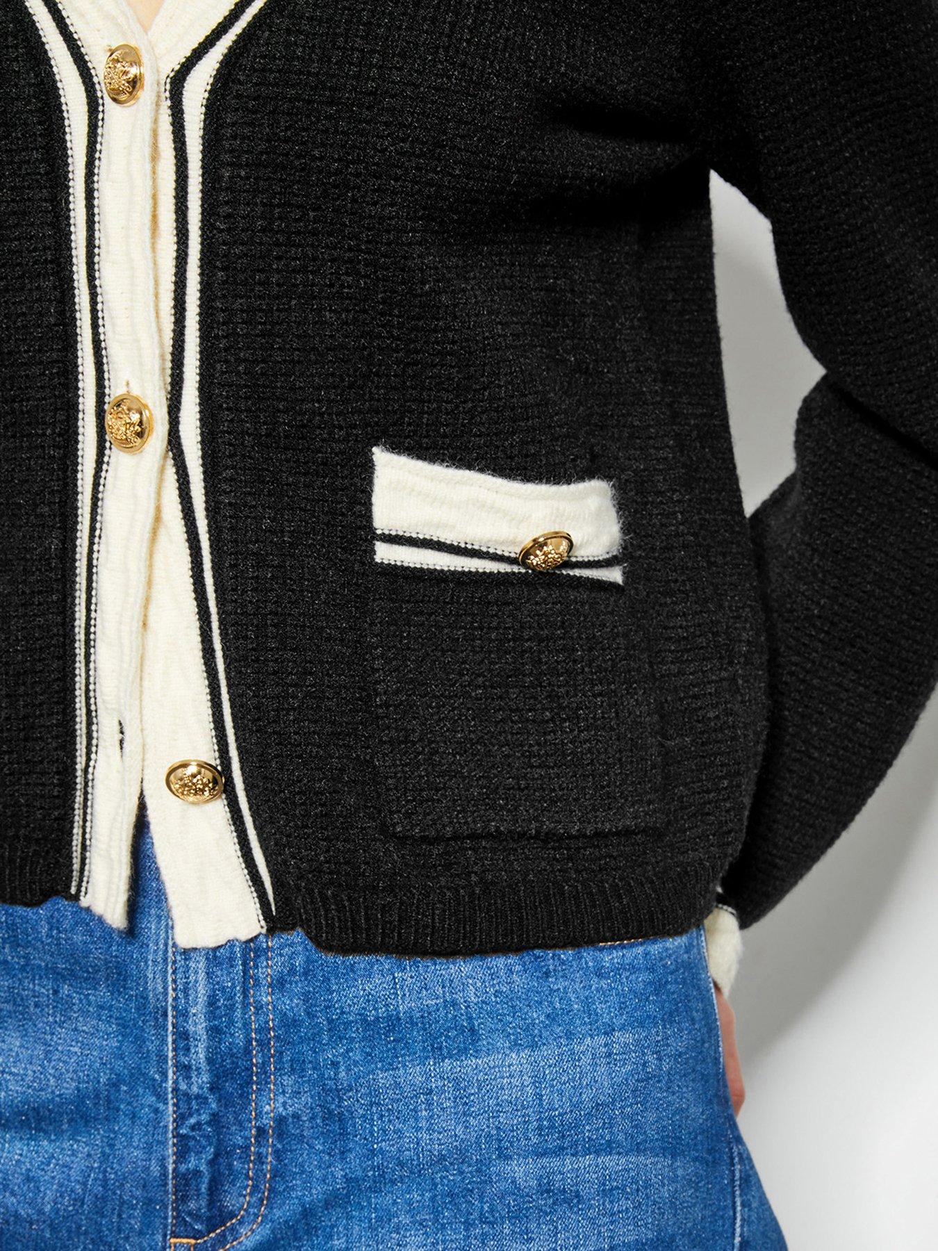  image of monsoon-pia-pocket-cardigan-black
