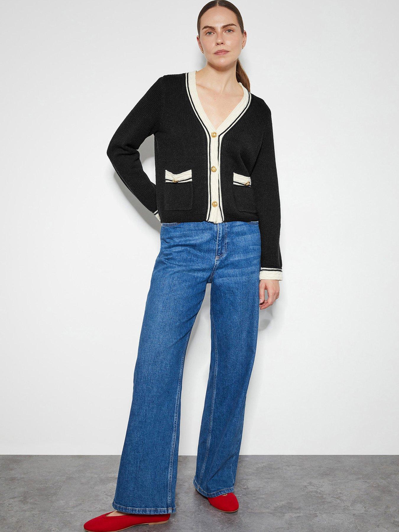  image of monsoon-pia-pocket-cardigan-black