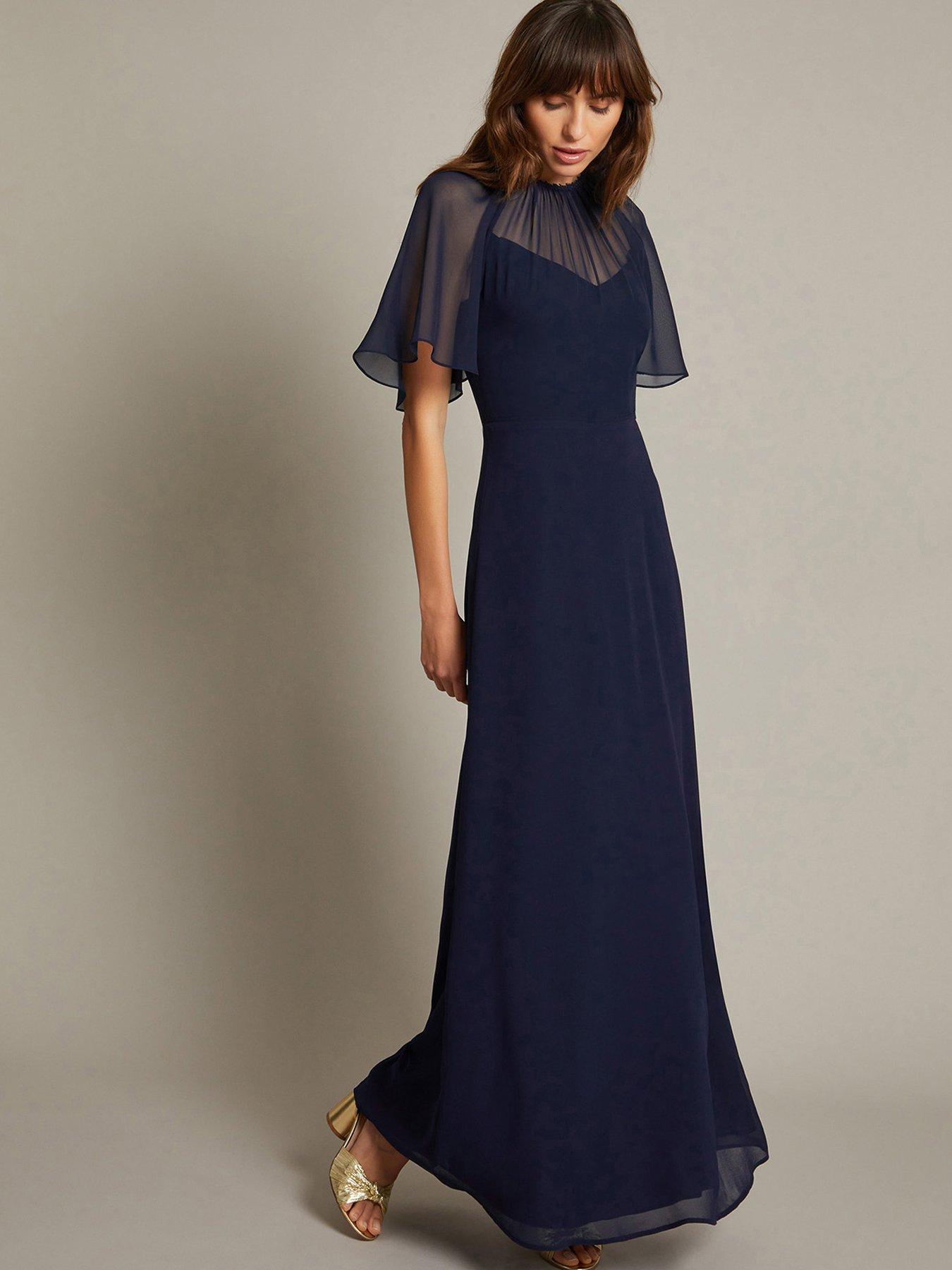 undefined Mona Angle Sleeve Dress - Navy