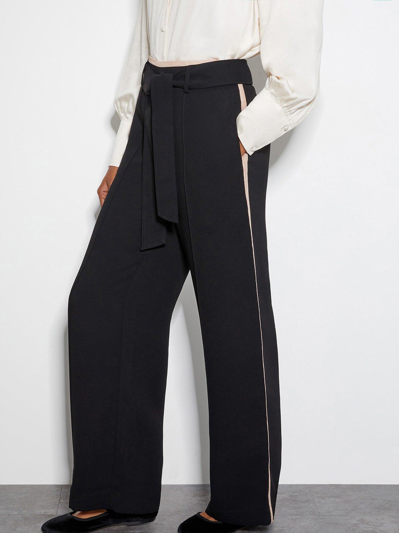 undefined Scarlet Trim Trousers - Black