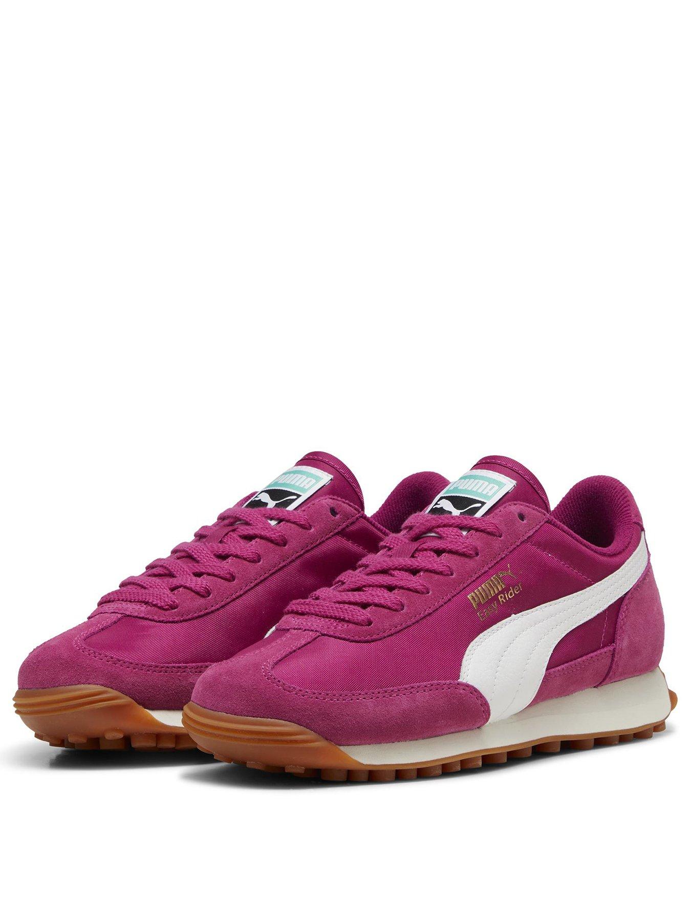  image of puma-womens-easy-rider-vintage-trainers-dark-pink