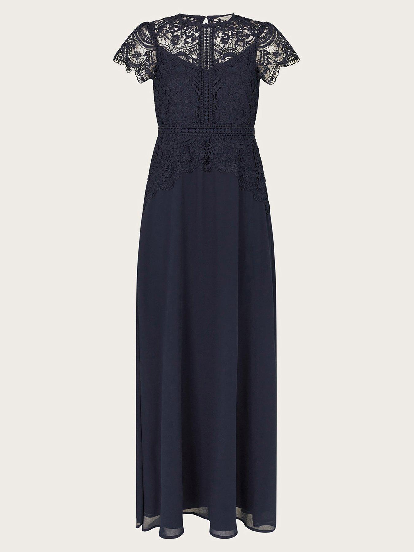 Image 3 of 5 of Monsoon Monica Maxi Dress - Navy