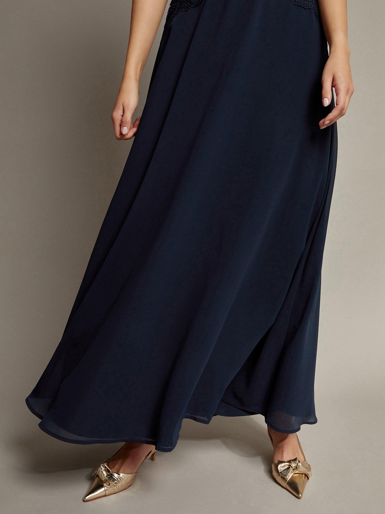 Image 5 of 5 of Monsoon Monica Maxi Dress - Navy