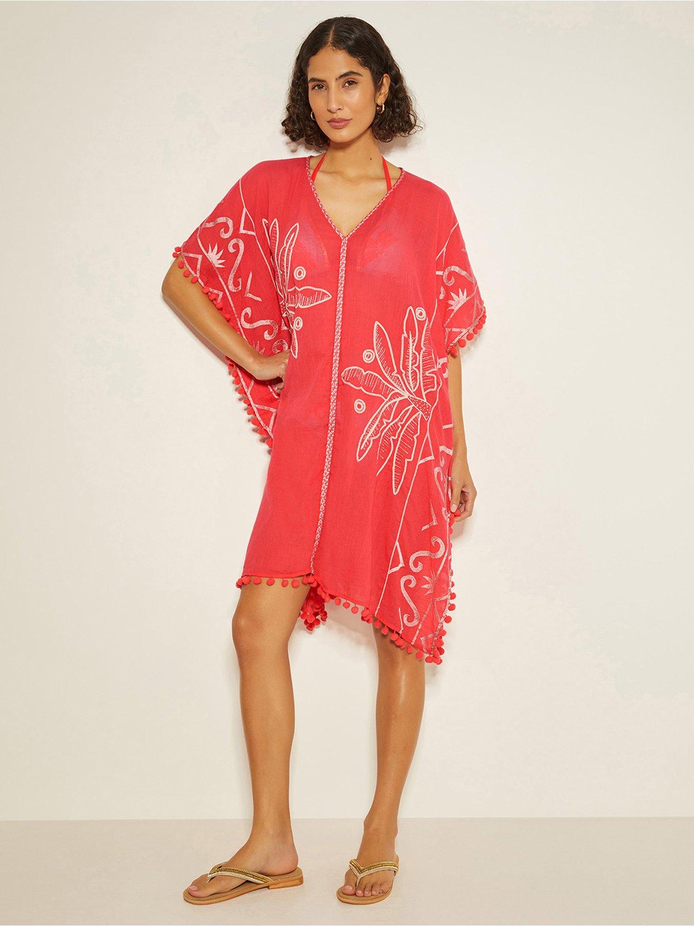 Monsoon Penny Tassel Kaftan - Pink