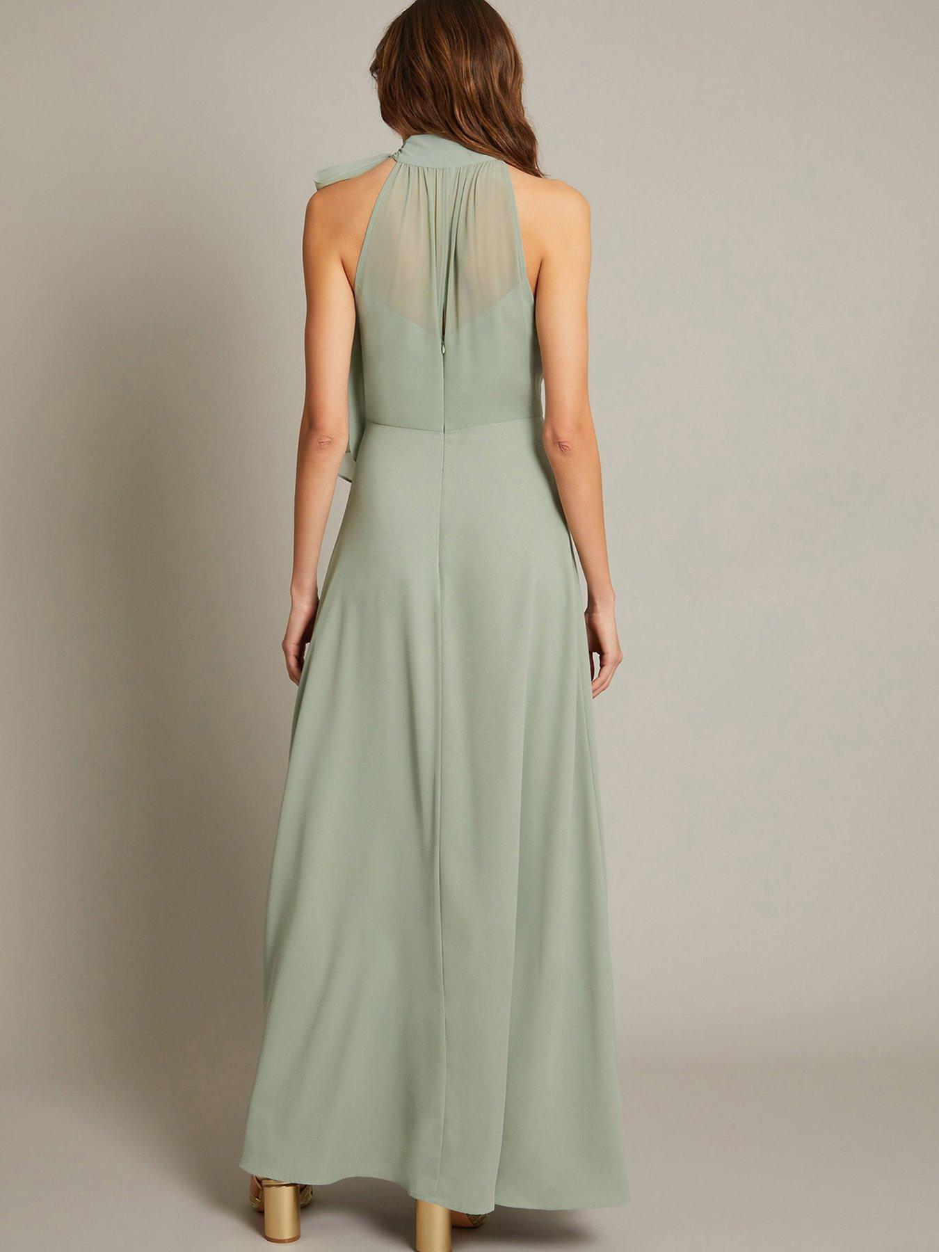  image of monsoon-monica-halter-dress-green