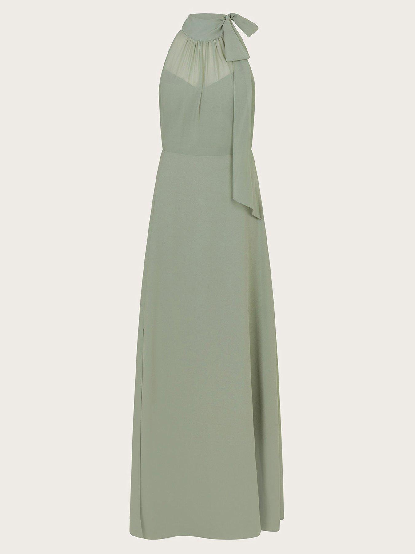  image of monsoon-monica-halter-dress-green