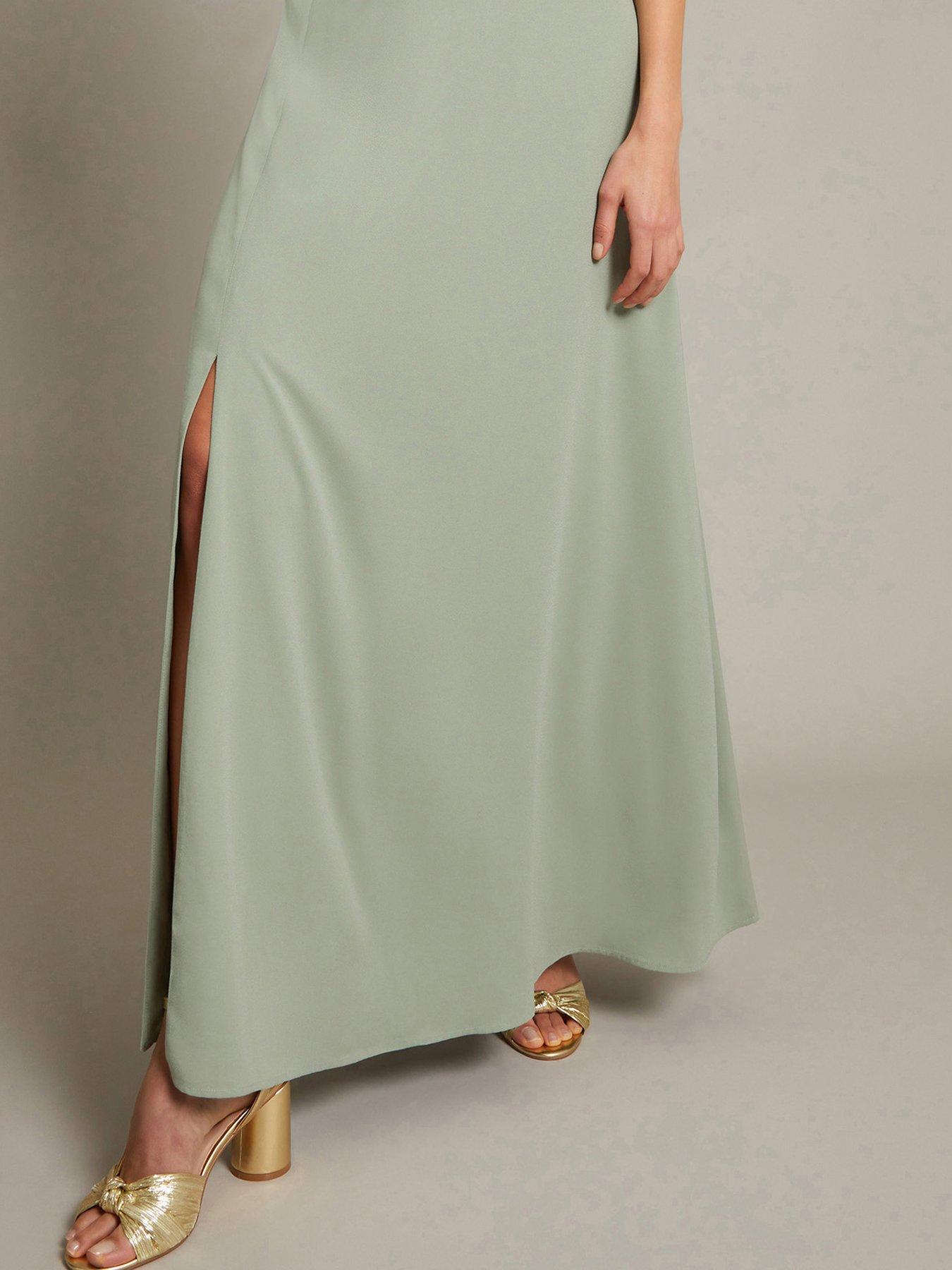 image of monsoon-monica-halter-dress-green