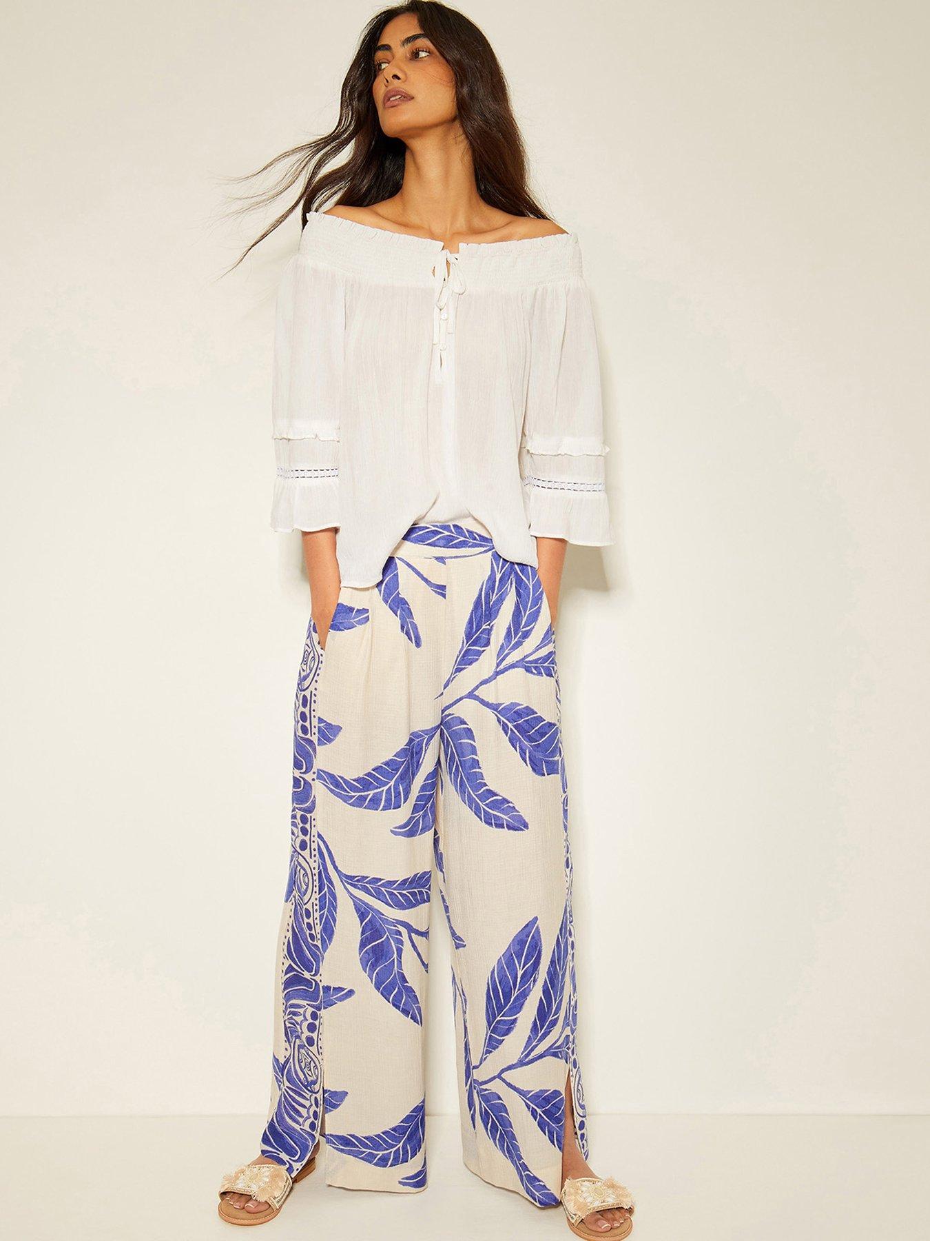Image 4 of 4 of Monsoon Ava Smock Top - White