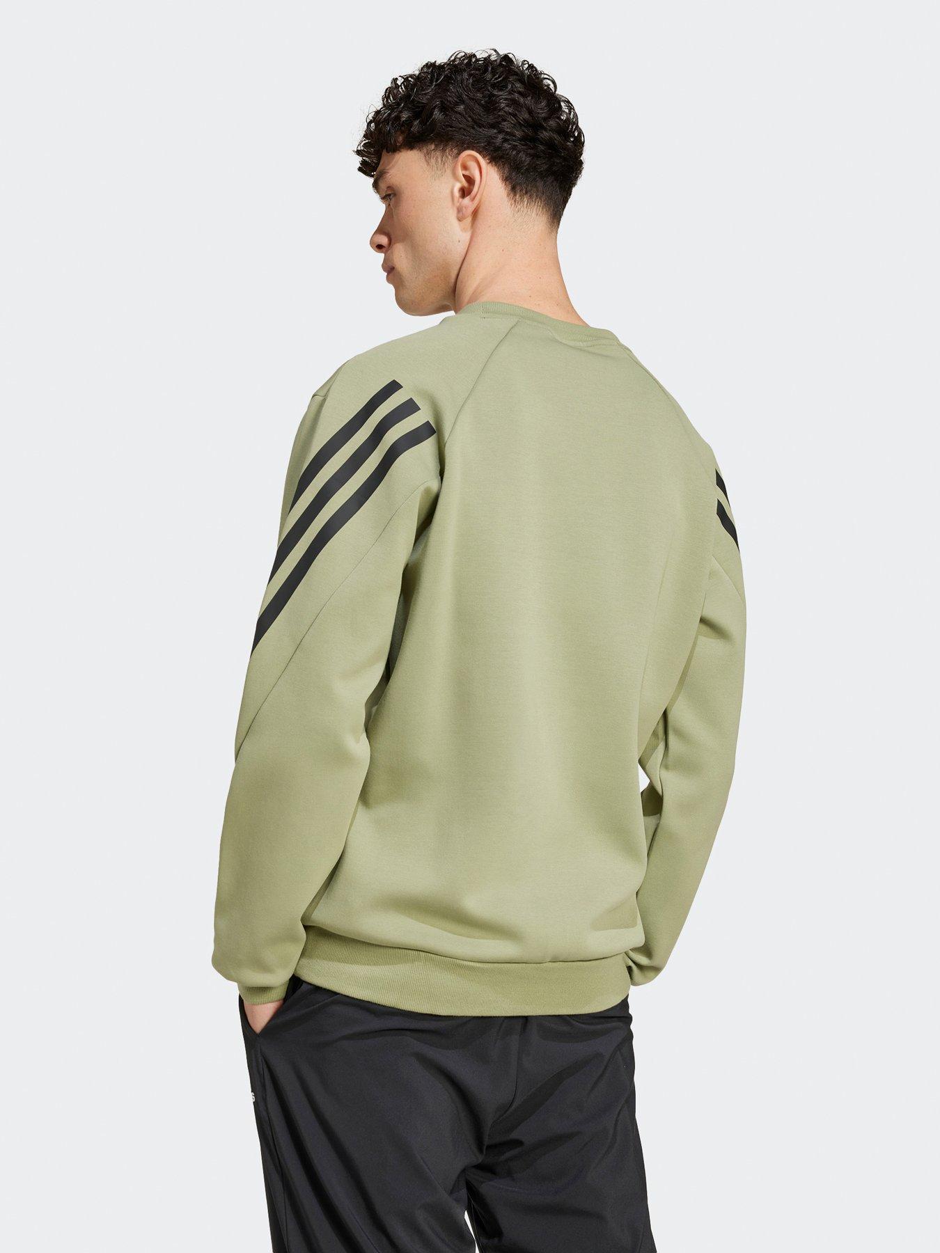 image of adidas-sportswear-mens-future-icons-3-stripes-sweatshirt-green