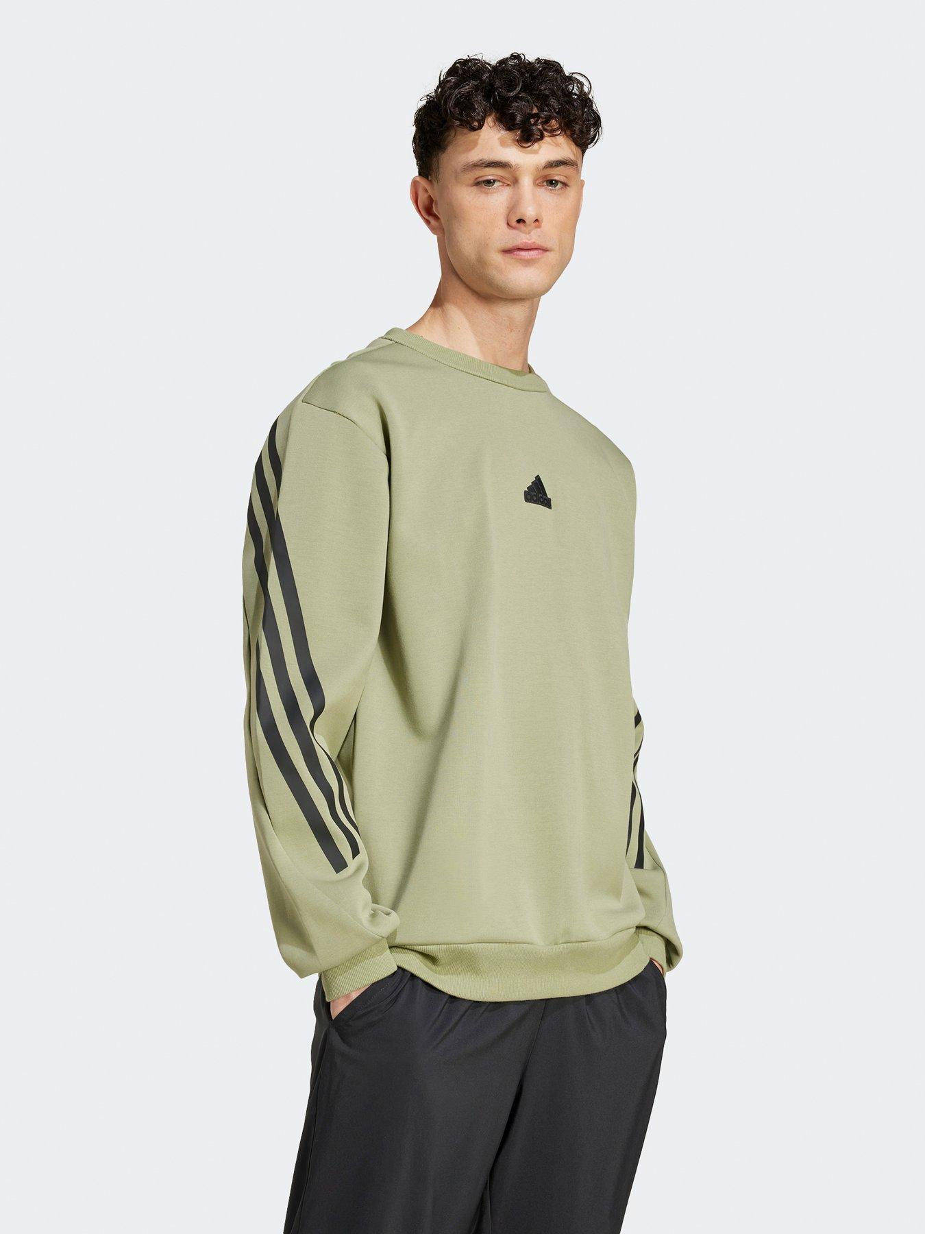  image of adidas-sportswear-mens-future-icons-3-stripes-sweatshirt-green