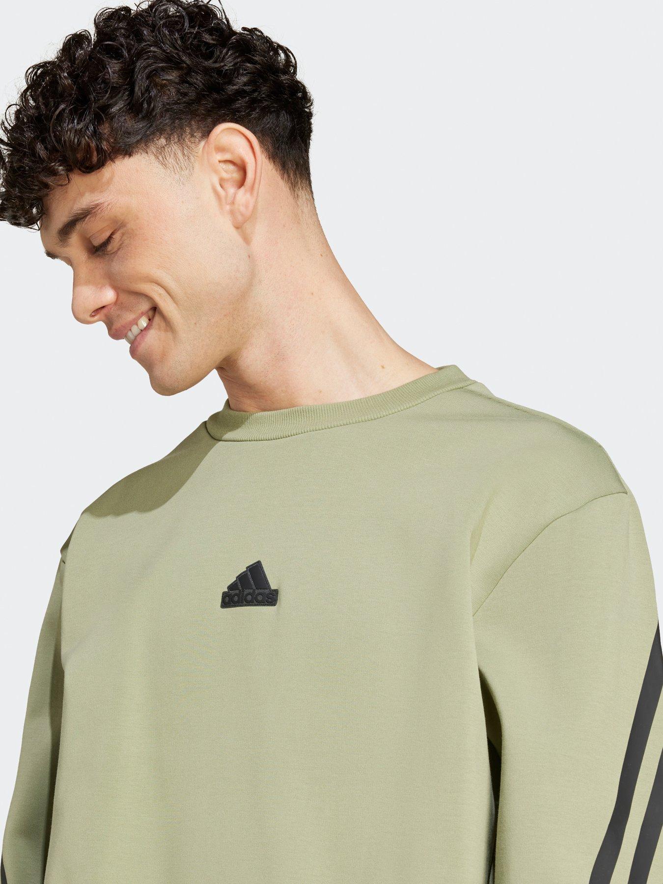  image of adidas-sportswear-mens-future-icons-3-stripes-sweatshirt-green