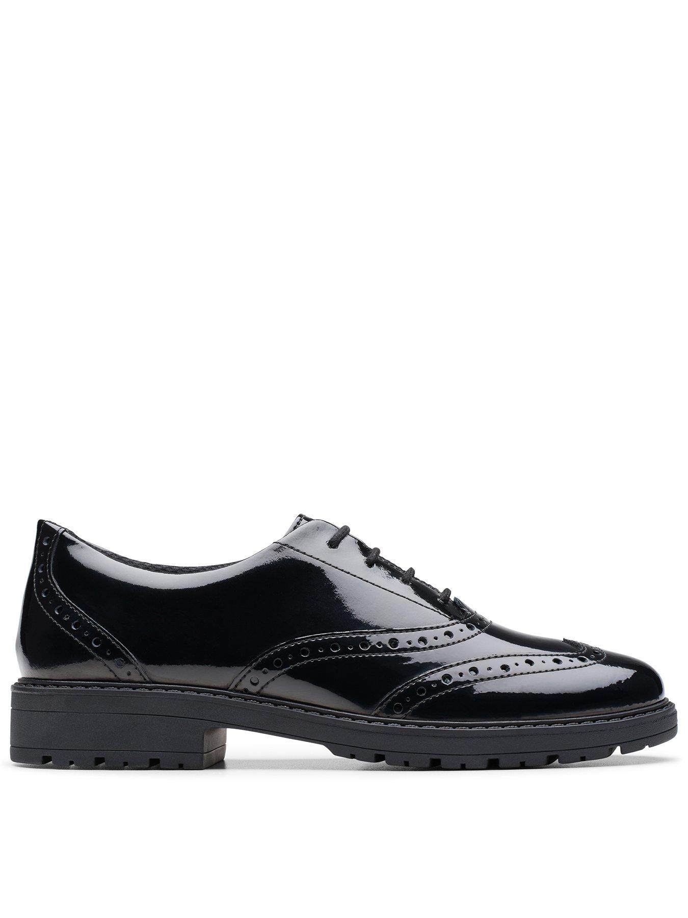 front image of clarks-loxham-broguenbsp--black