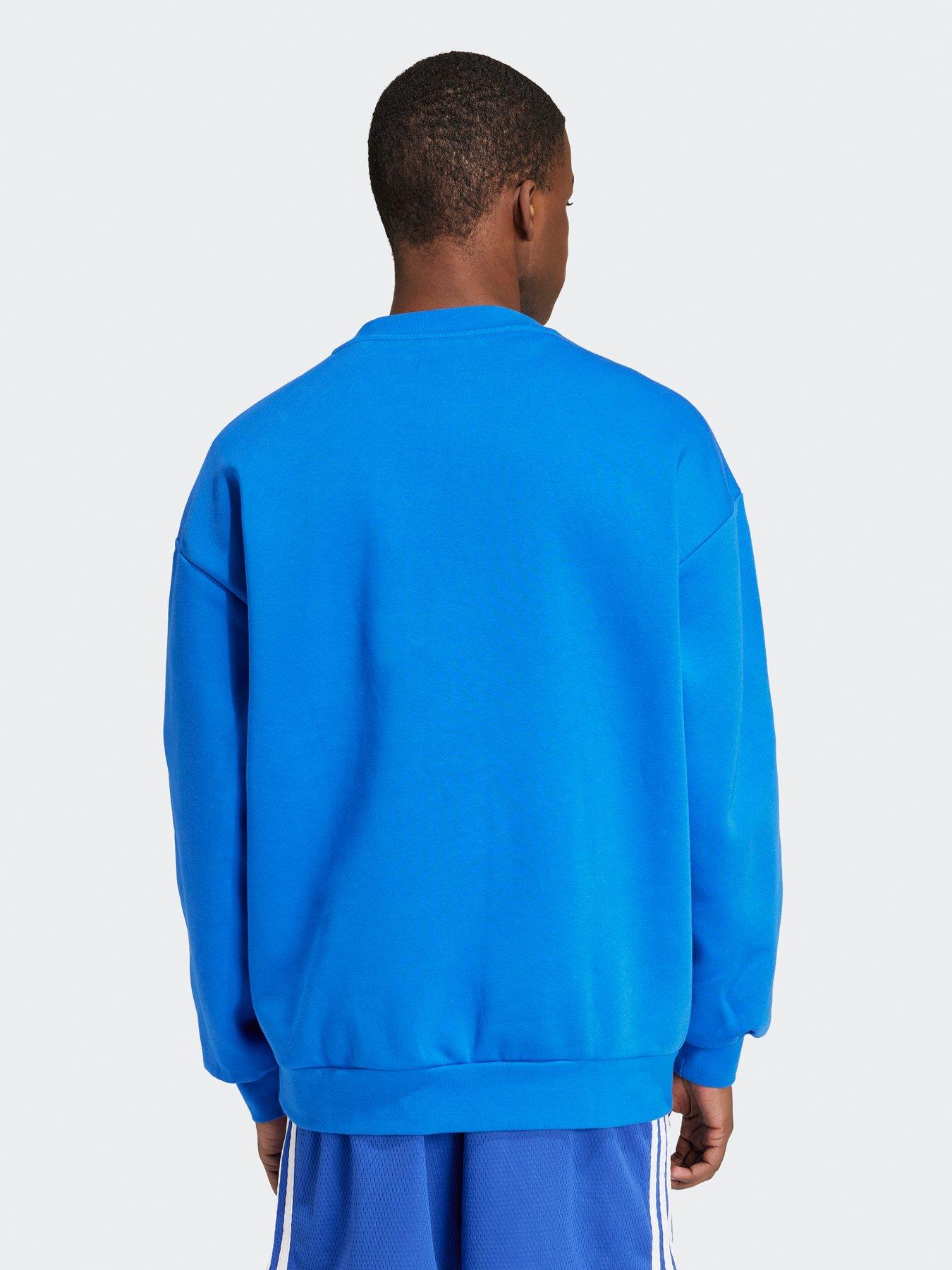  image of adidas-originals-mens-adicolor-oversized-crew-sweatshirt-blue