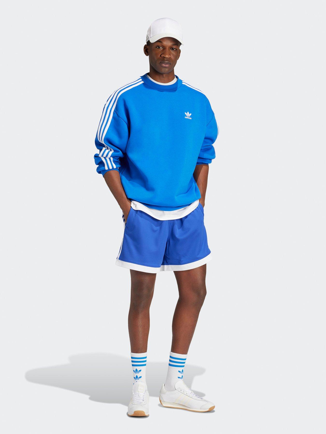  image of adidas-originals-mens-adicolor-oversized-crew-sweatshirt-blue
