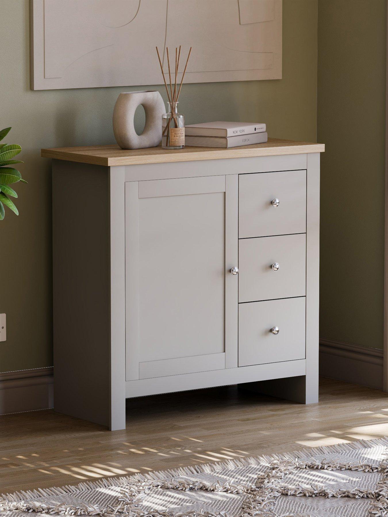 Image 1 of 7 of Vida Designs Arlington 3 Drawer,&nbsp;1 Door Sideboard - Grey