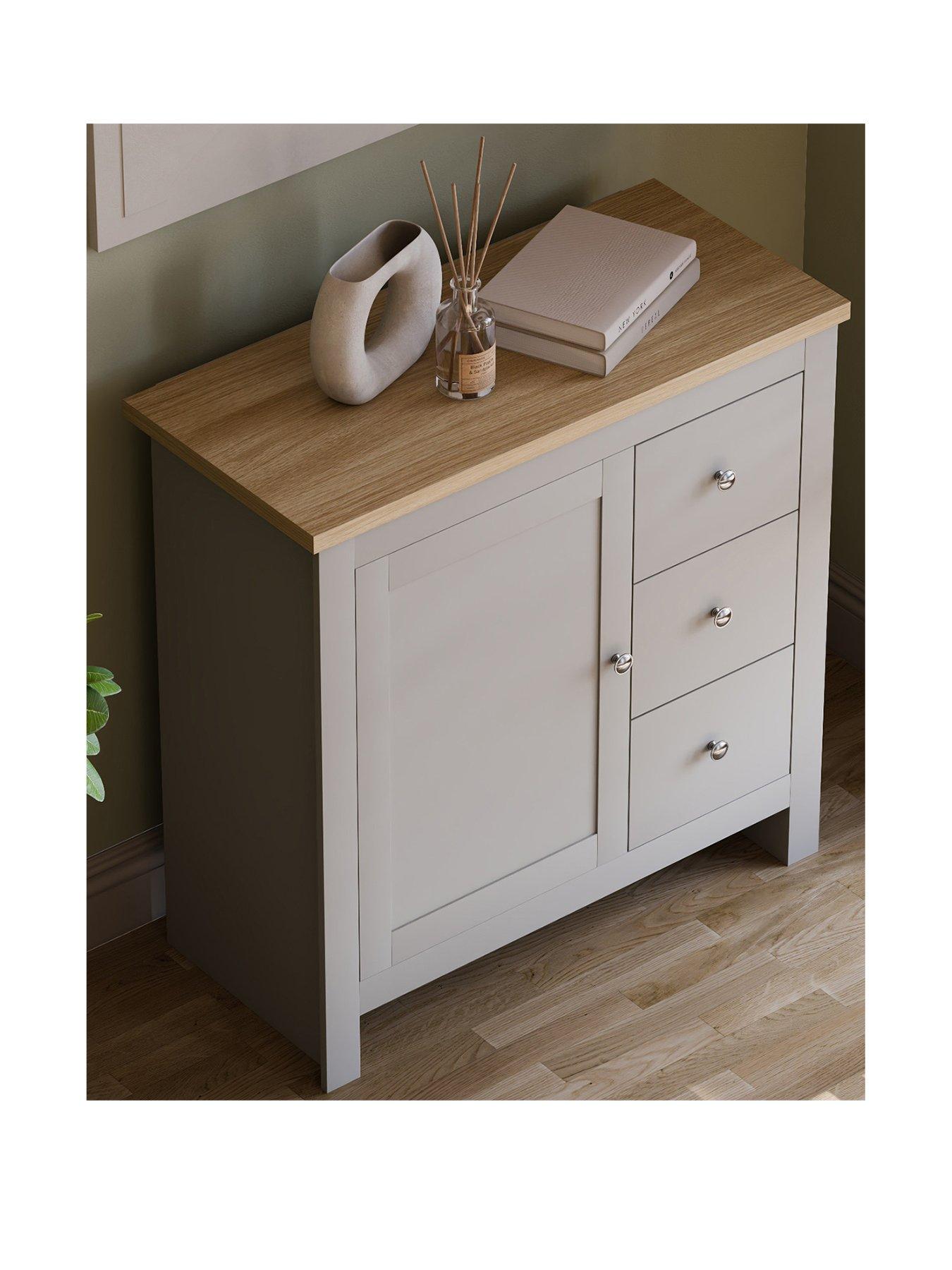 Image 3 of 7 of Vida Designs Arlington 3 Drawer,&nbsp;1 Door Sideboard - Grey