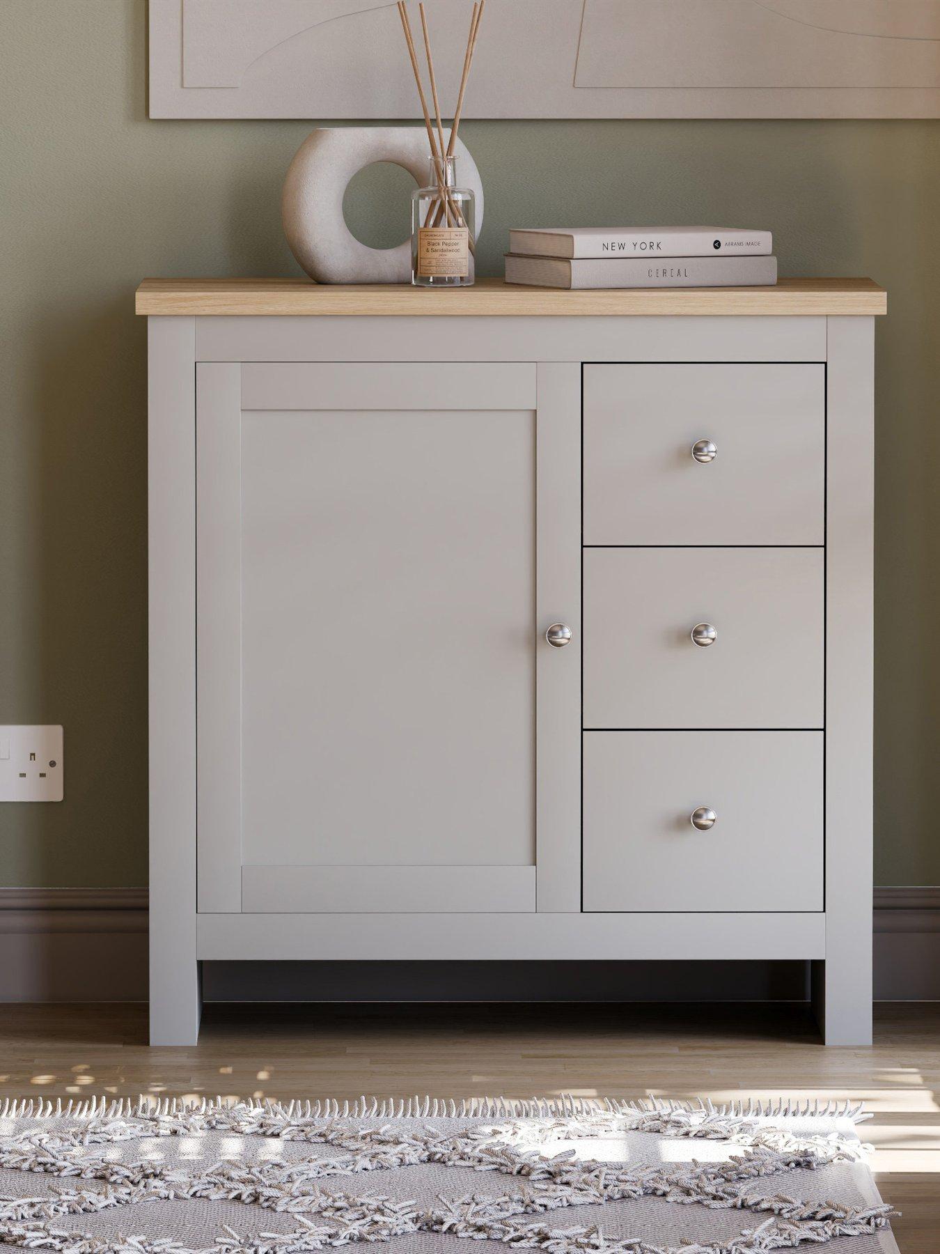 Image 6 of 7 of Vida Designs Arlington 3 Drawer,&nbsp;1 Door Sideboard - Grey