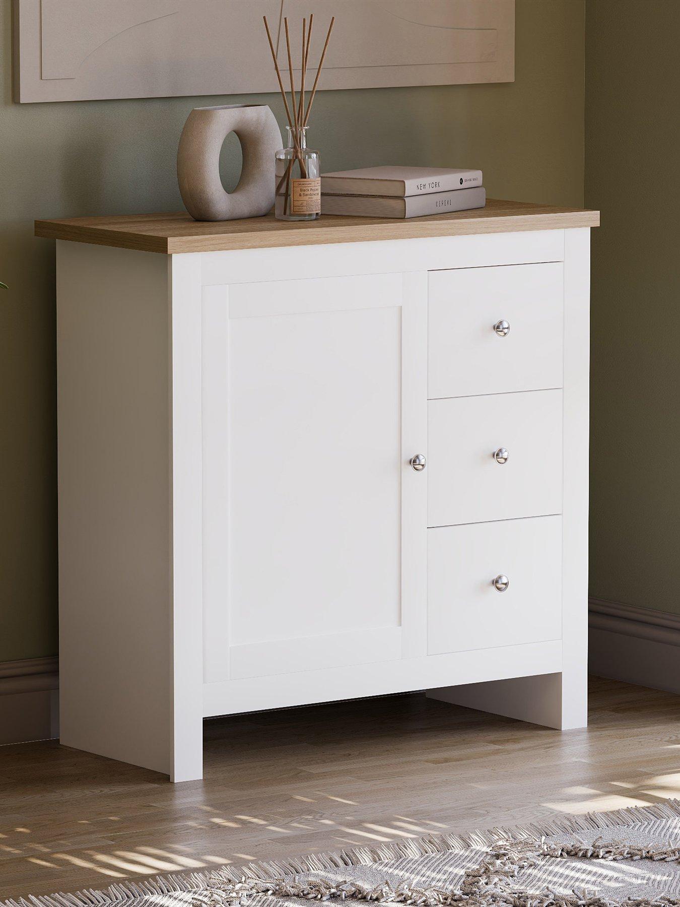 Image 1 of 7 of Vida Designs Arlington 3 Drawer, 1 Door Sideboard - White