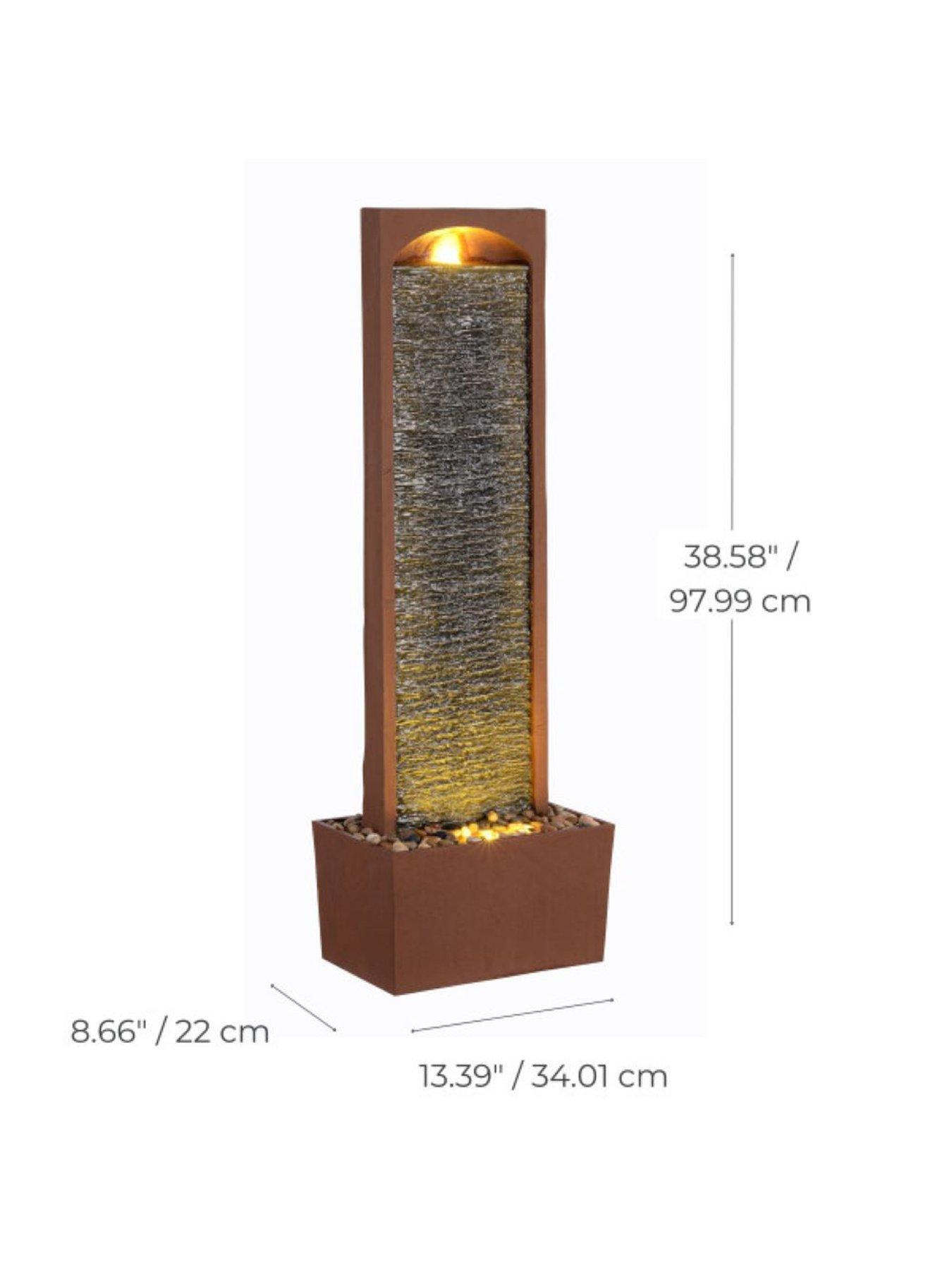 Image 6 of 6 of Teamson Home 38.5 Textured Waterfall Fountain Water Feature