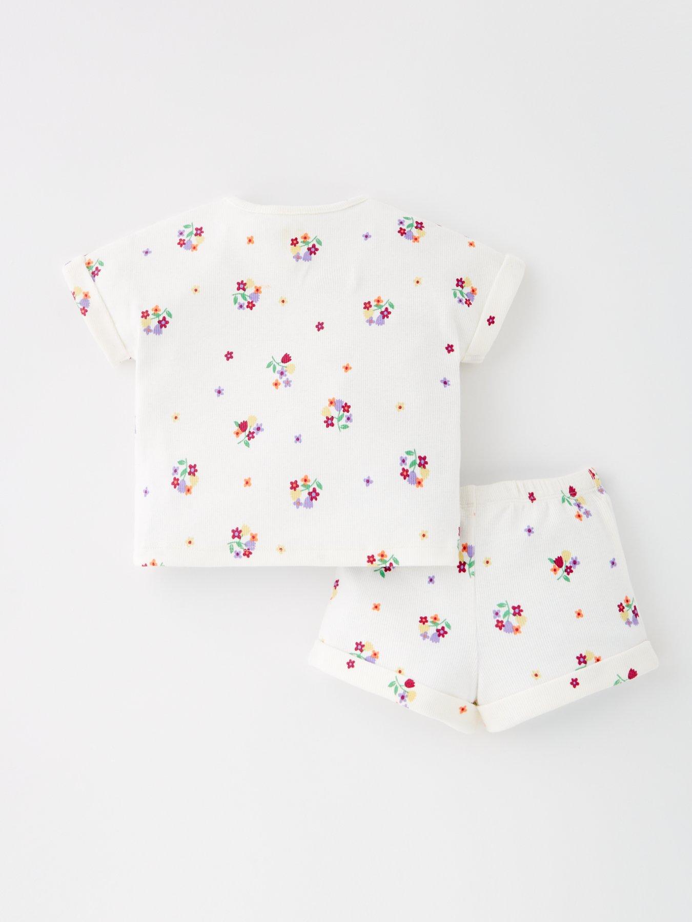 back image of mini-v-by-very-baby-rib-top-and-short-set-white