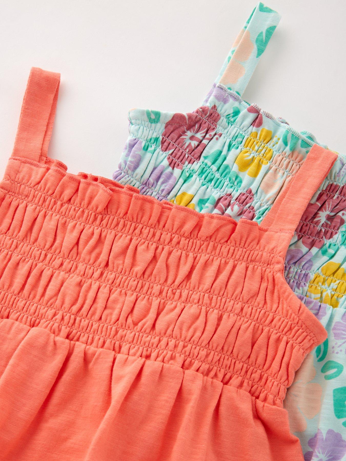  image of mini-v-by-very-girls-2-pack-shirred-dresses-multi