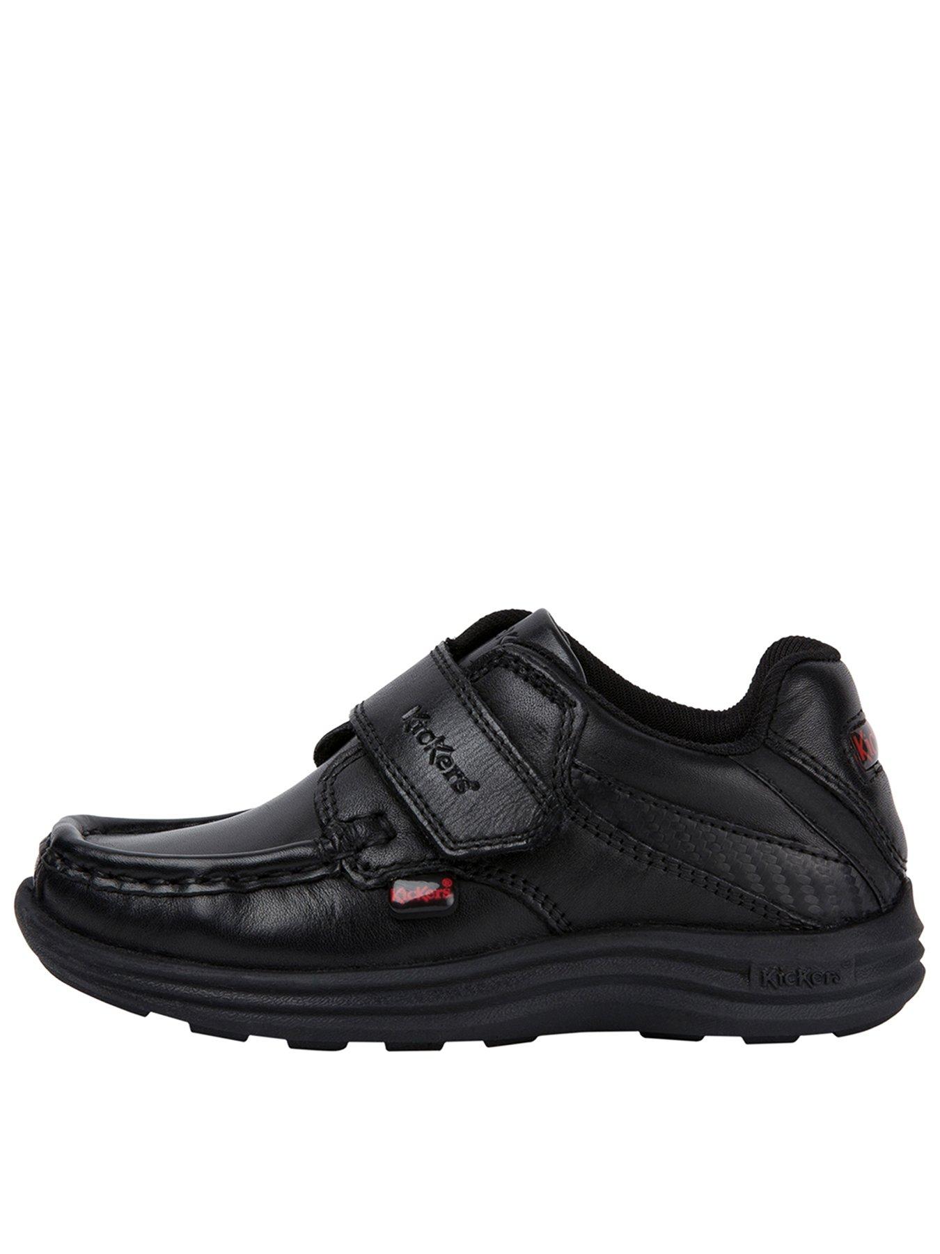Kickers Reasan Strap Leather Junior - Black | Littlewoods