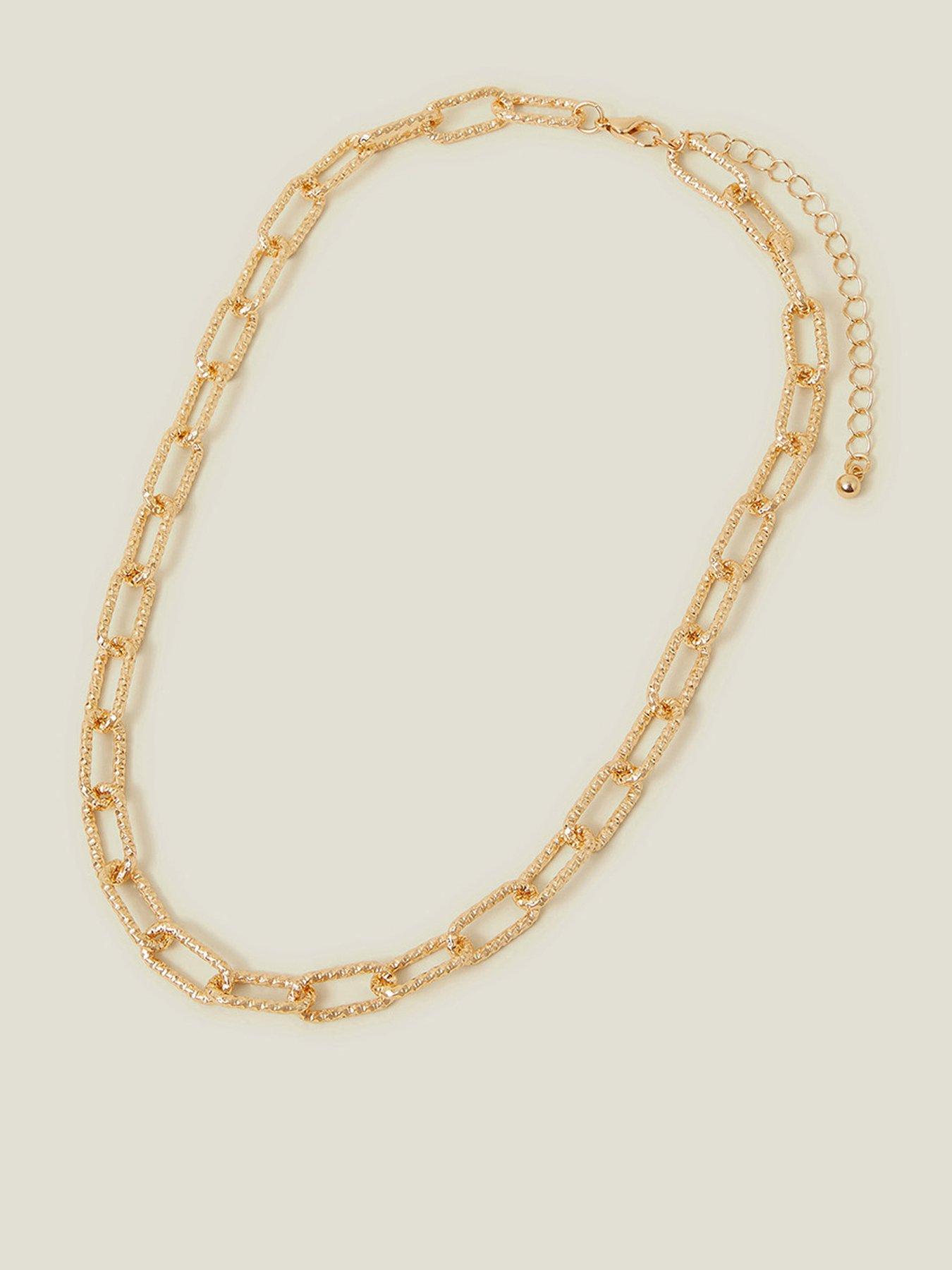  image of accessorize-textured-mini-link-chain-necklace