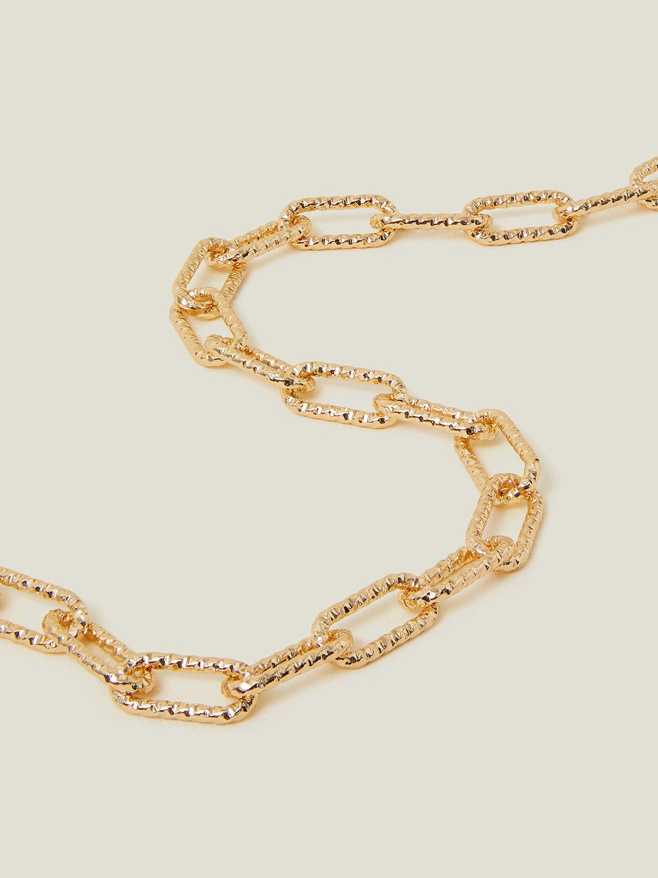  image of accessorize-textured-mini-link-chain-necklace