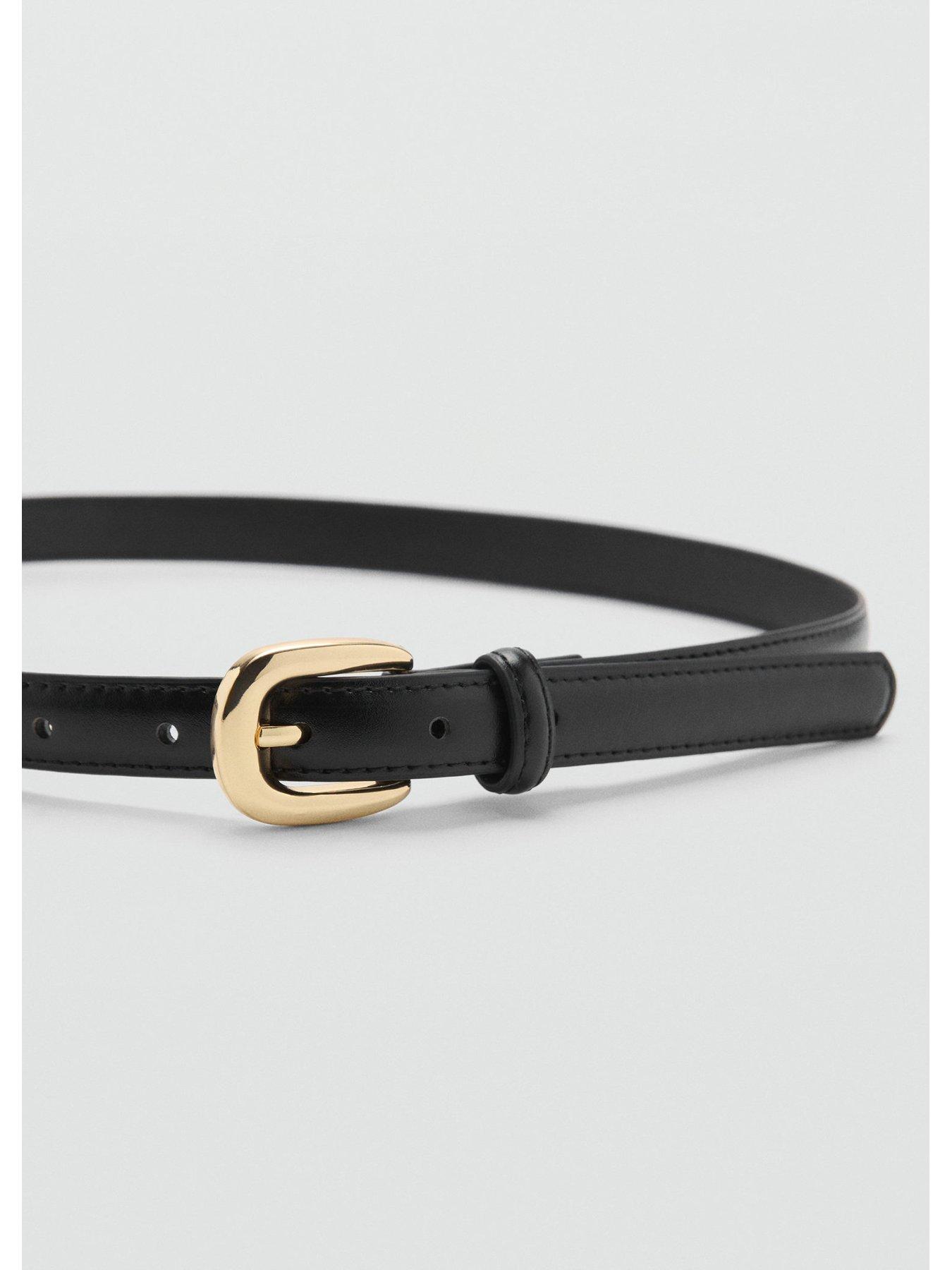  image of mango-buckle-skinny-belt--black