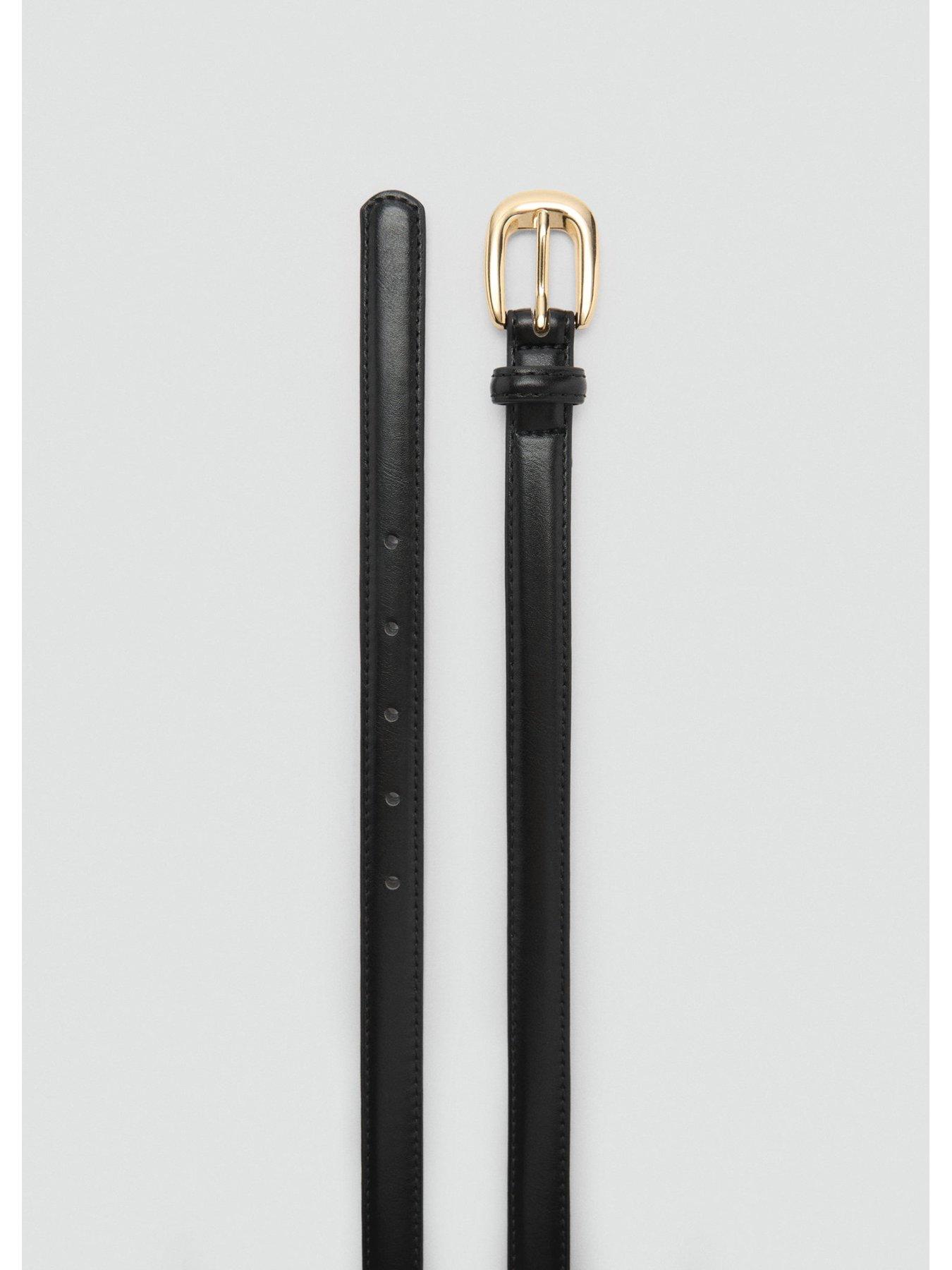  image of mango-buckle-skinny-belt--black