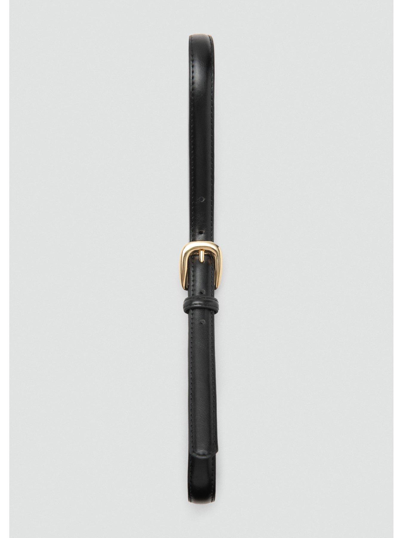  image of mango-buckle-skinny-belt--black