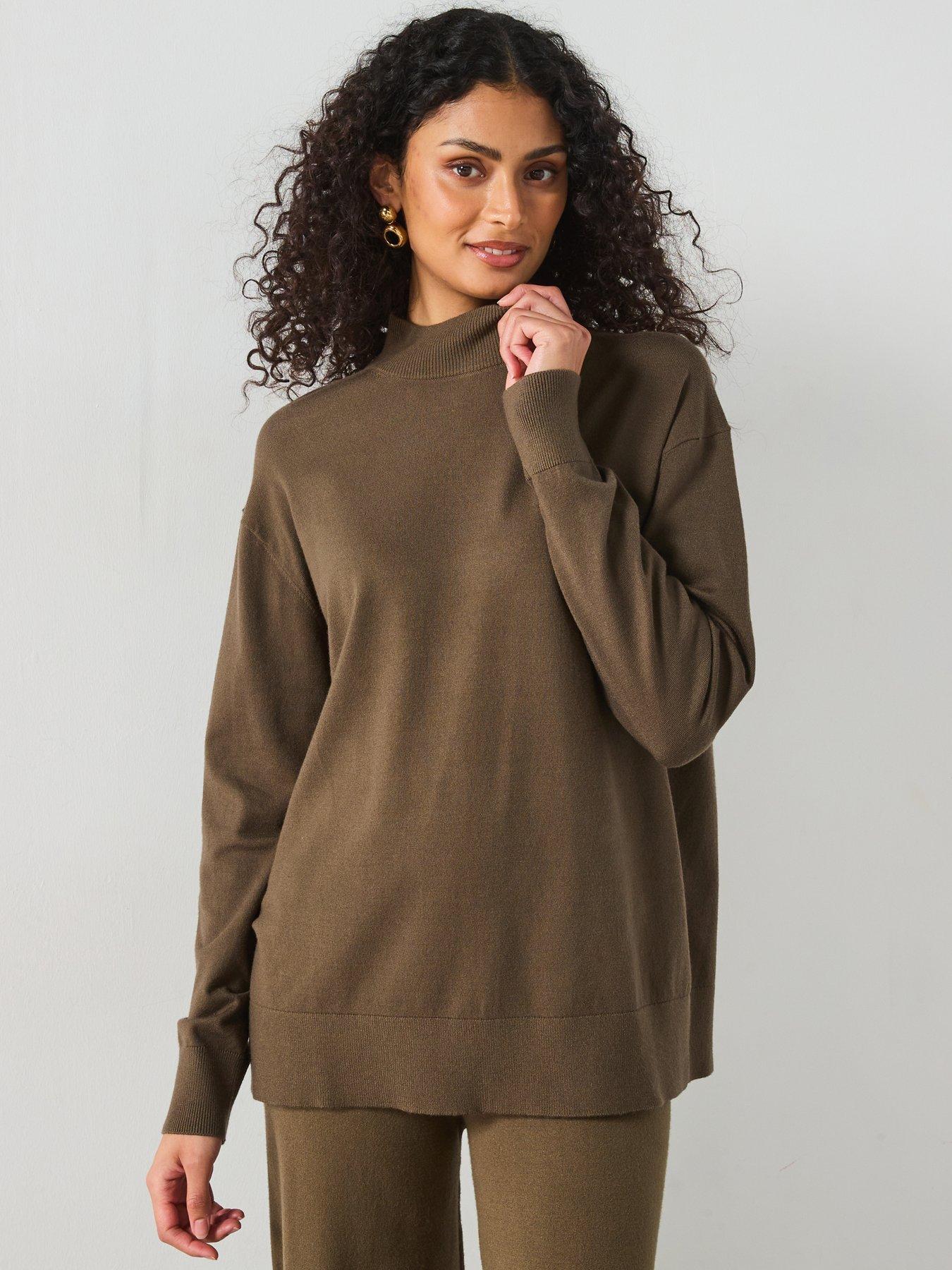 mango-oversized-fine-knit-jumper-khaki
