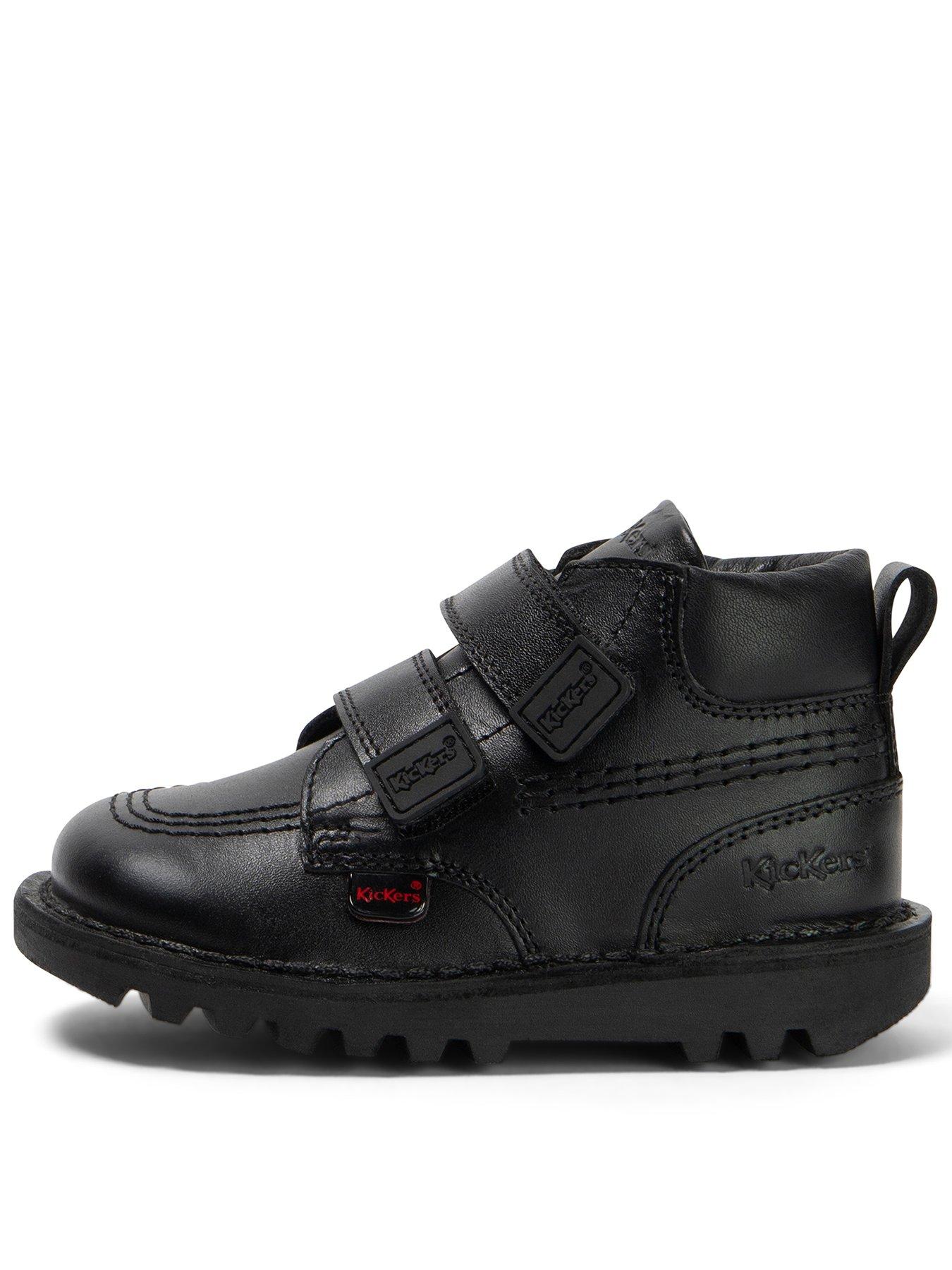 Kickers Infant Kick Hi Roll Leather Shoes - Black
