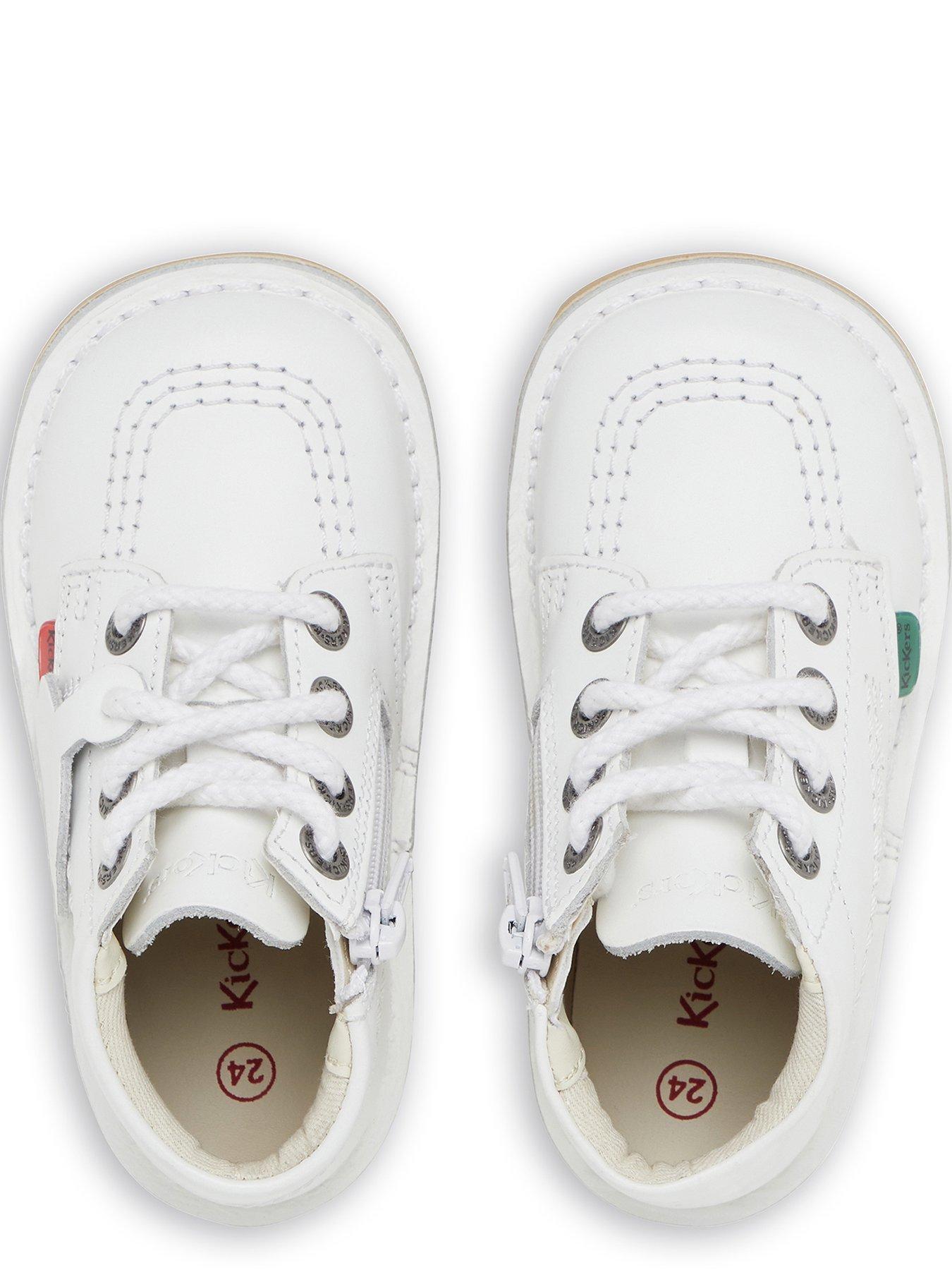  image of kickers-kick-hi-zip-leather-infant-shoe-white