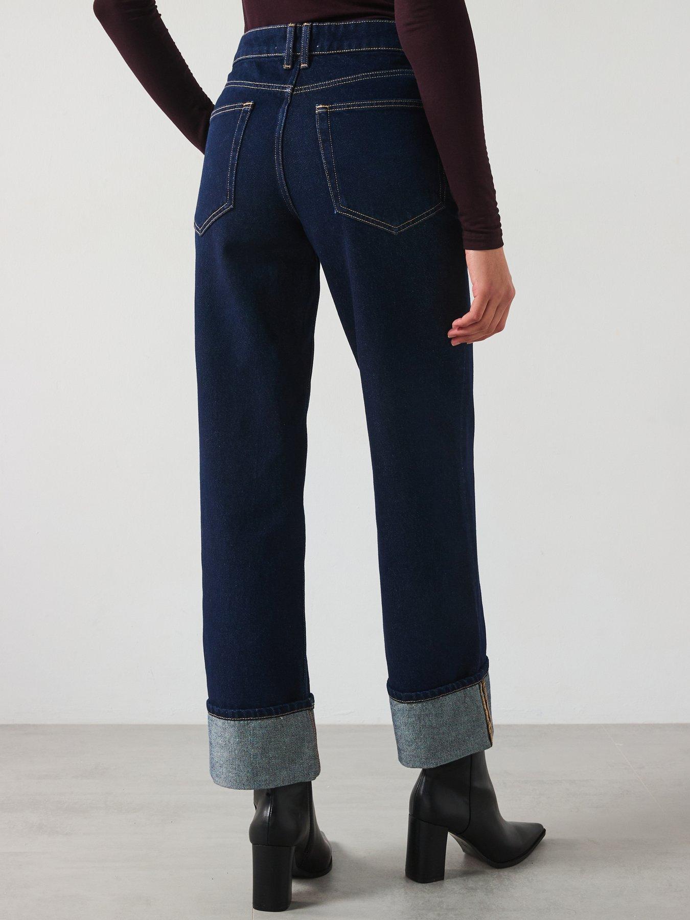 Image 2 of 6 of Mango Turn Up Hem Jean - Dark Blue