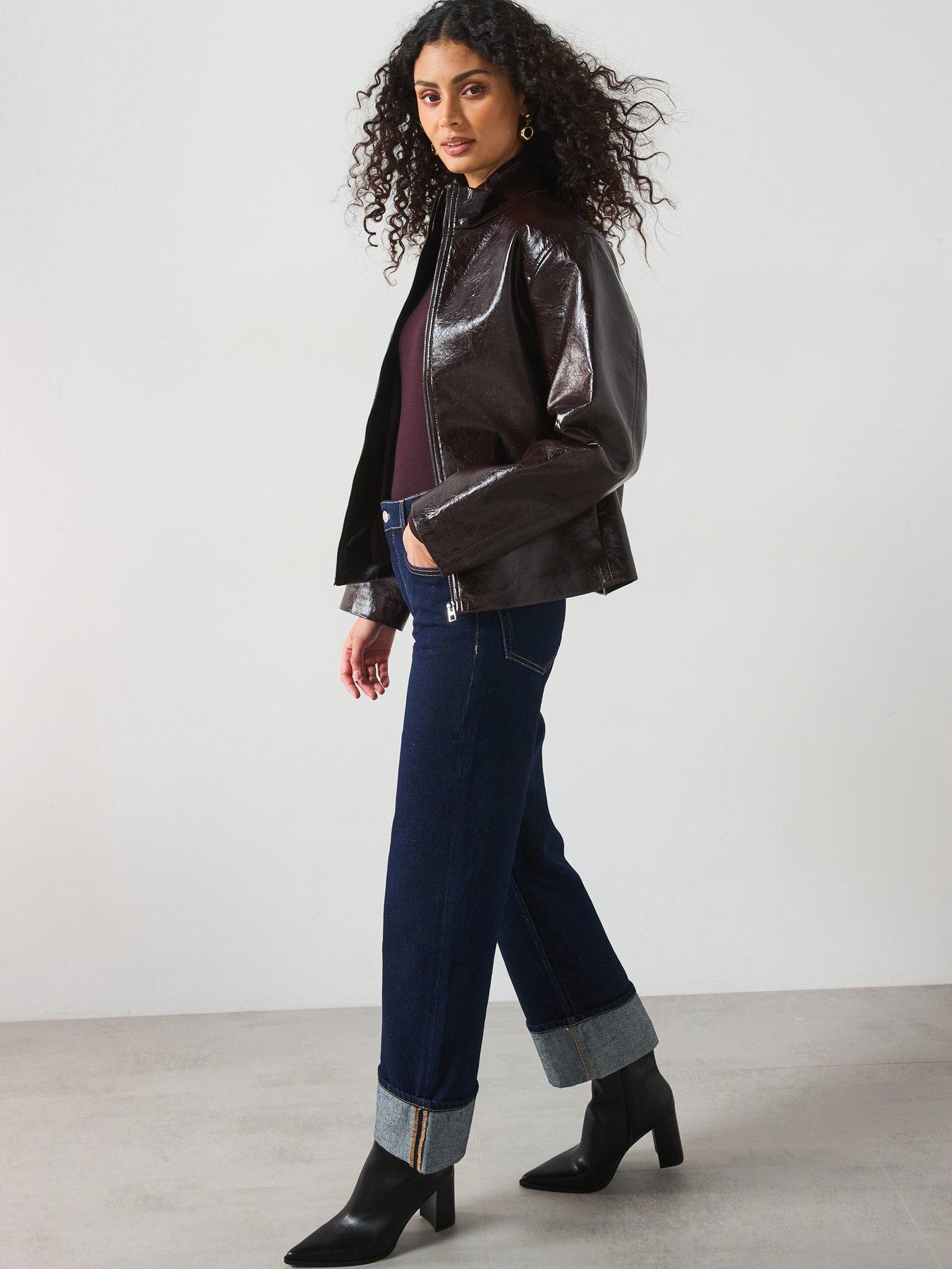 Image 3 of 6 of Mango Turn Up Hem Jean - Dark Blue