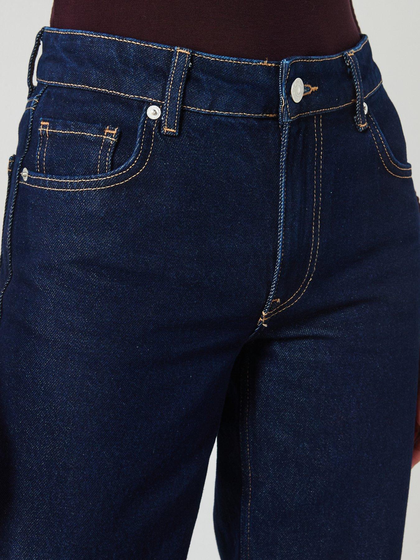 Image 4 of 6 of Mango Turn Up Hem Jean - Dark Blue