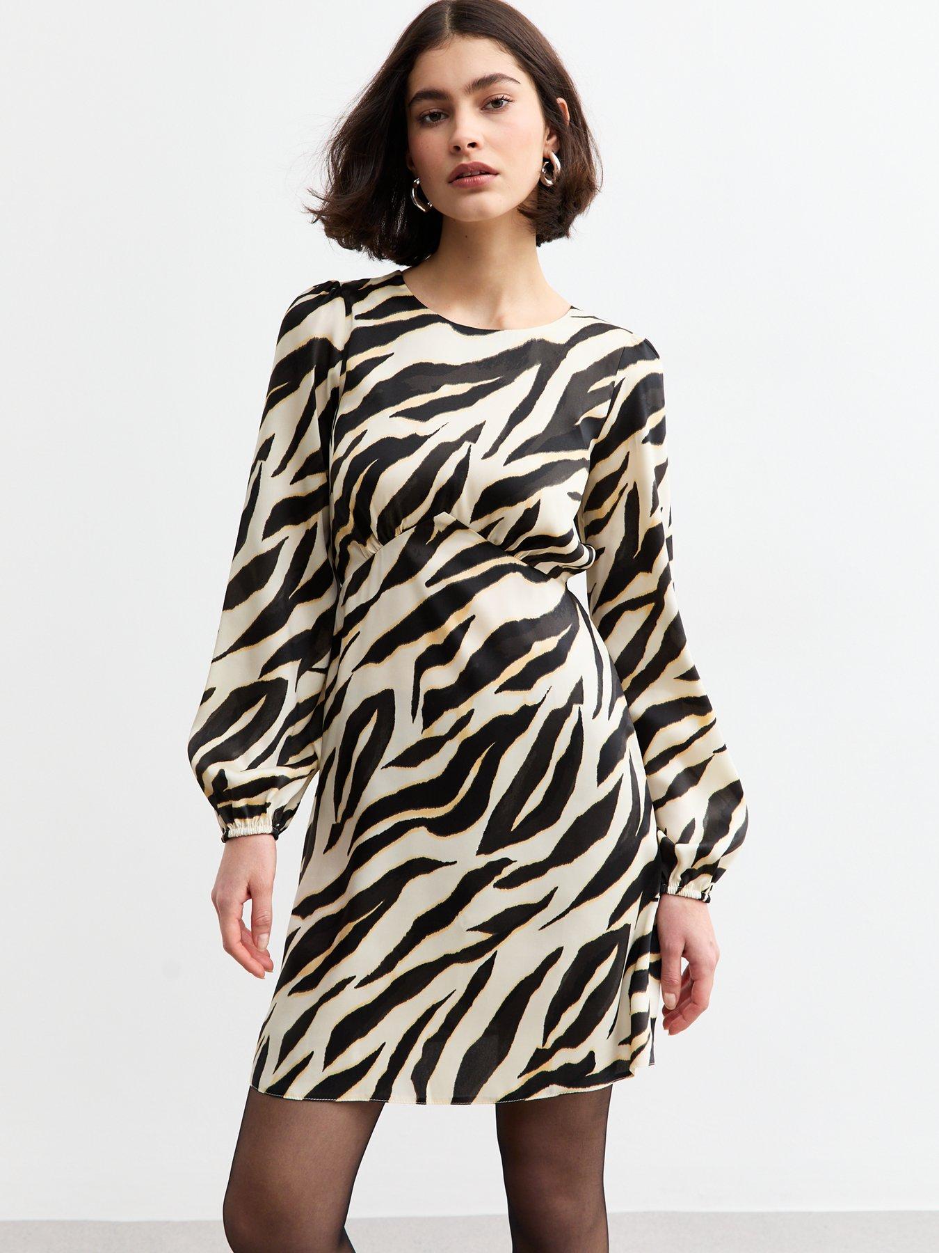 undefined Abstract Print Satin Mini Dress - Black