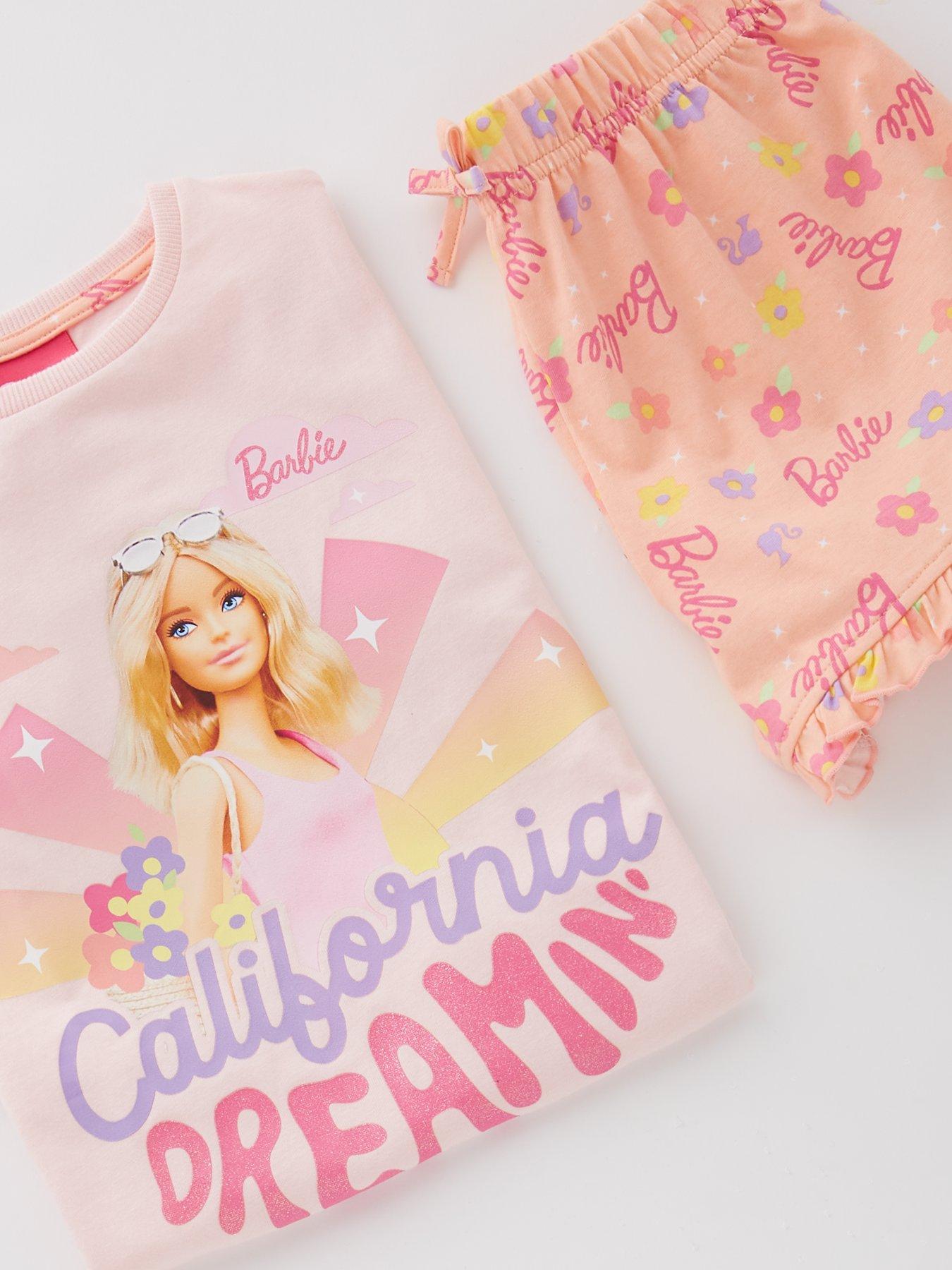  image of barbie-california-dreamin-short-sleeve-pyjama-set-multi