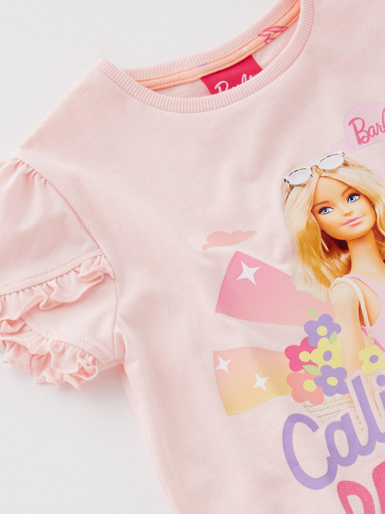  image of barbie-california-dreamin-short-sleeve-pyjama-set-multi