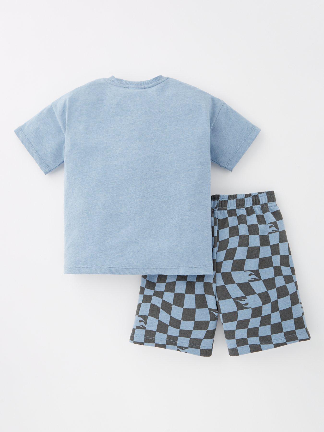back image of hot-wheels-2-piece-t-shirt-and-short-set-blue
