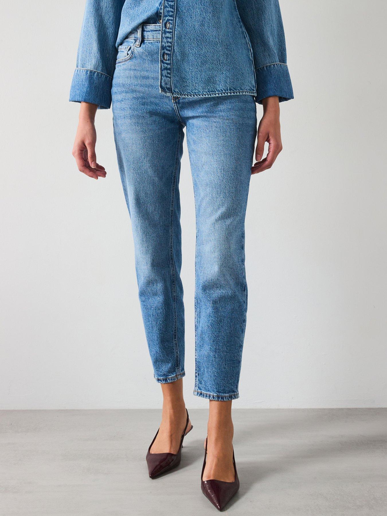 undefined Mom Jeans - Mid Blue