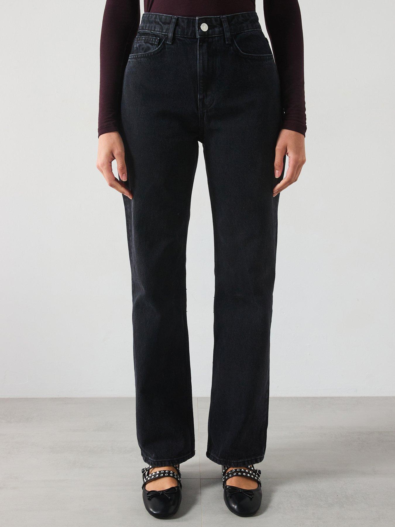 Mango Matilda Medium Rise Straight Fit Jeans Black Littlewoods