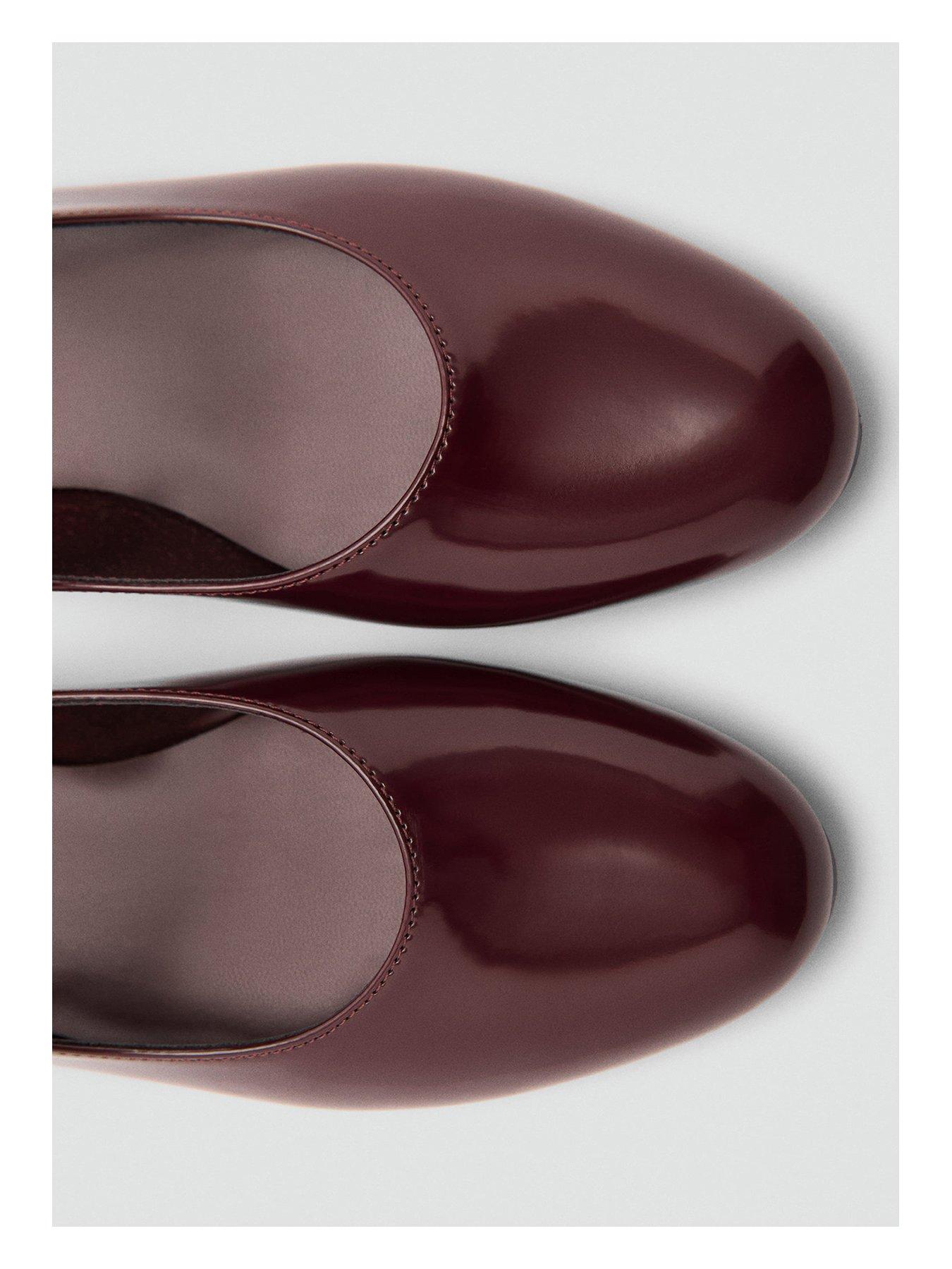  image of mango-mary-jane-ballet-flats-burgundy