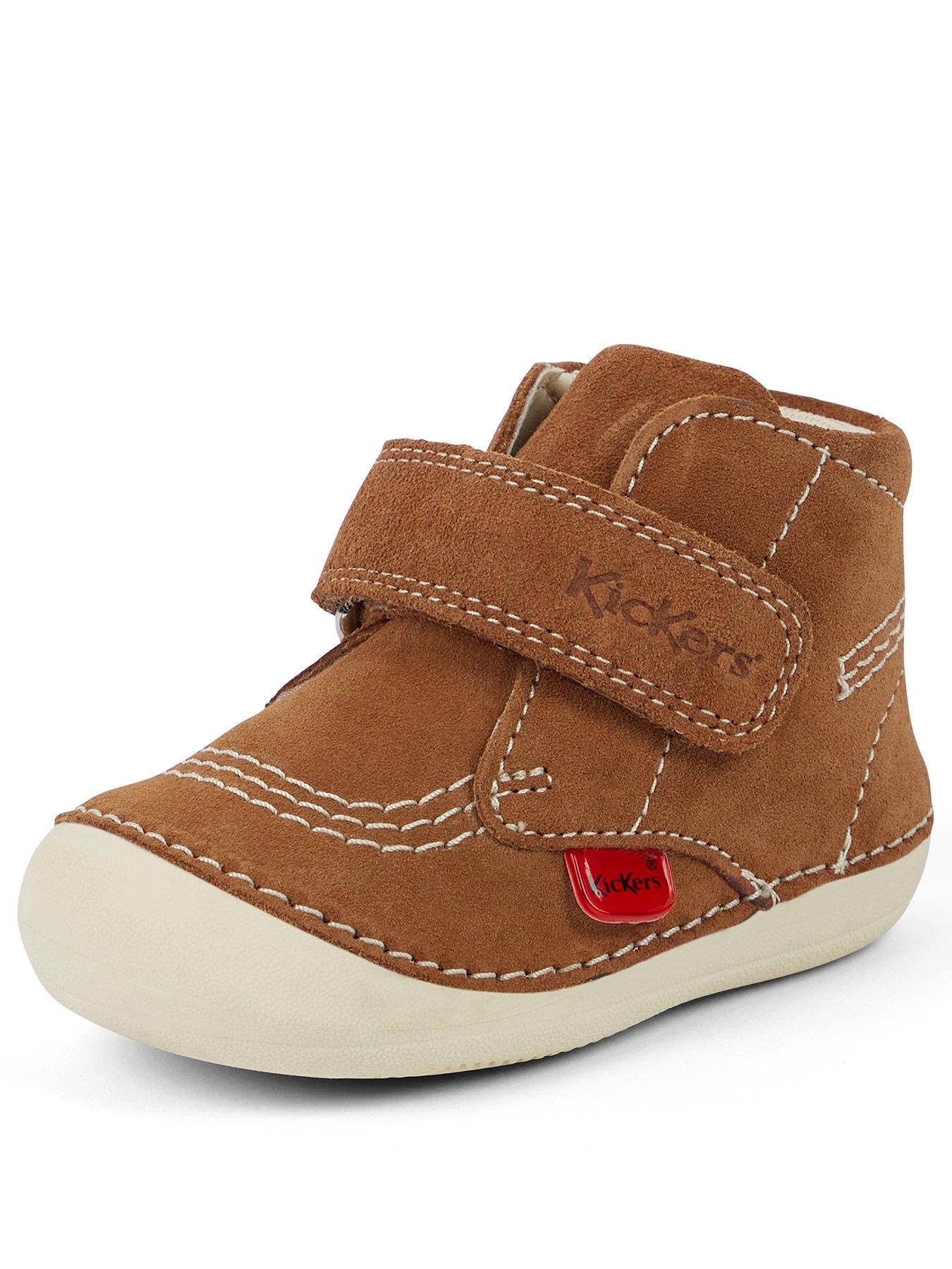  image of kickers-softer-hi-baby-suede-boots-tan