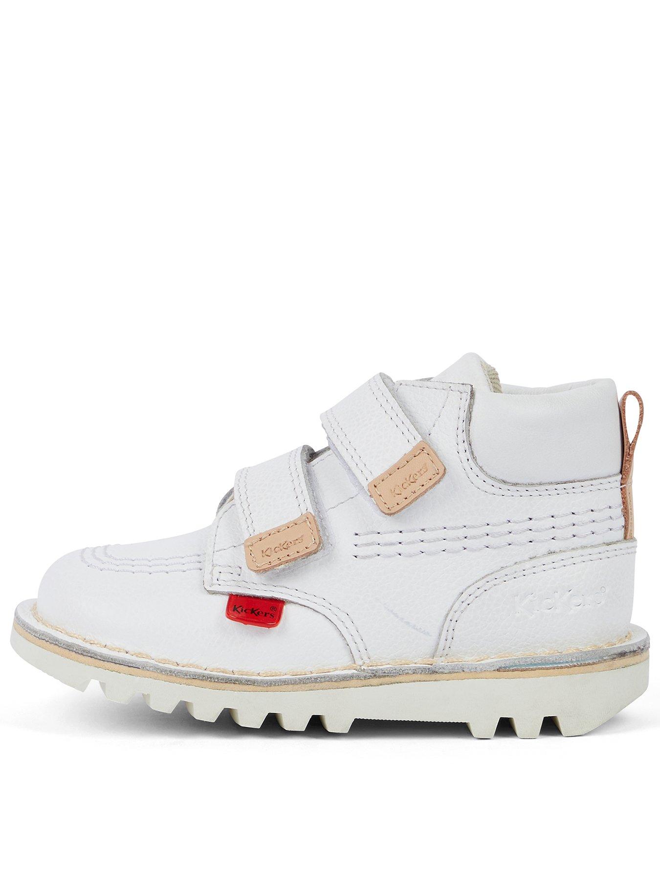 Kickers Kick Hi Roll Leather Infant Boots- White