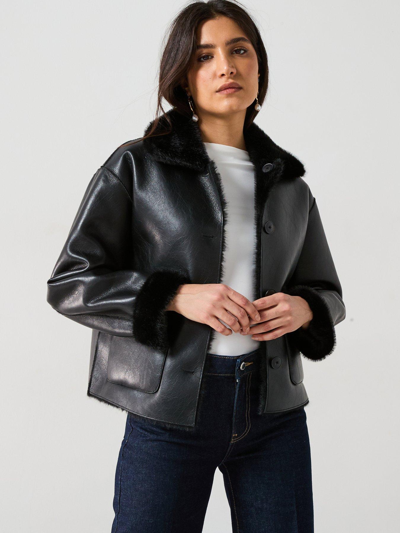 mango-faux-fur-details-pu-aviator-jacket-black